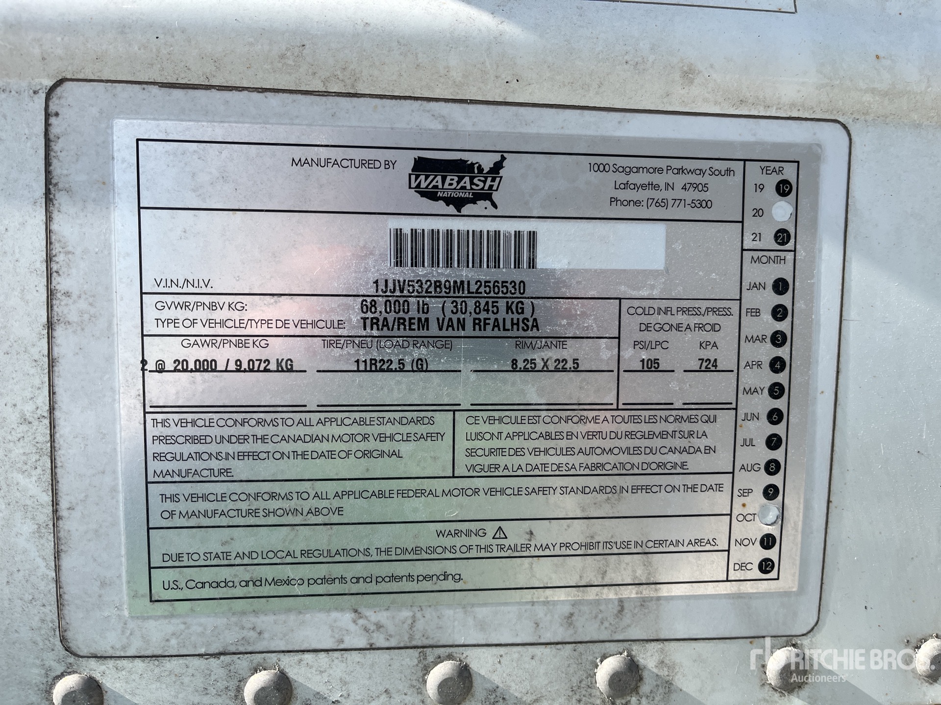 General Appearance with Serial Number / VIN