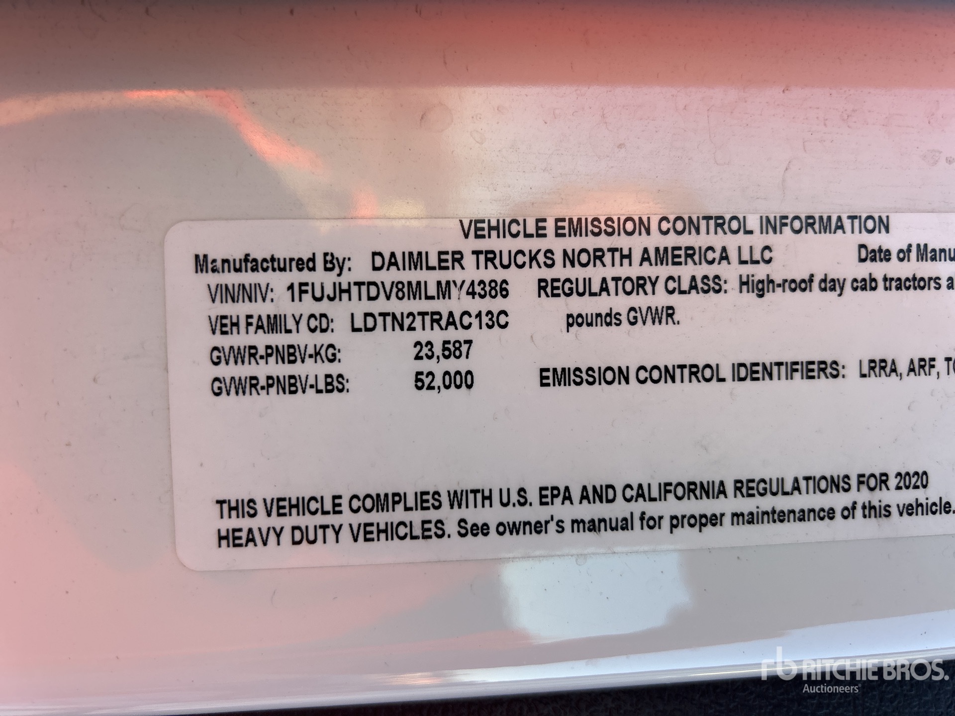General Appearance with Serial Number / VIN