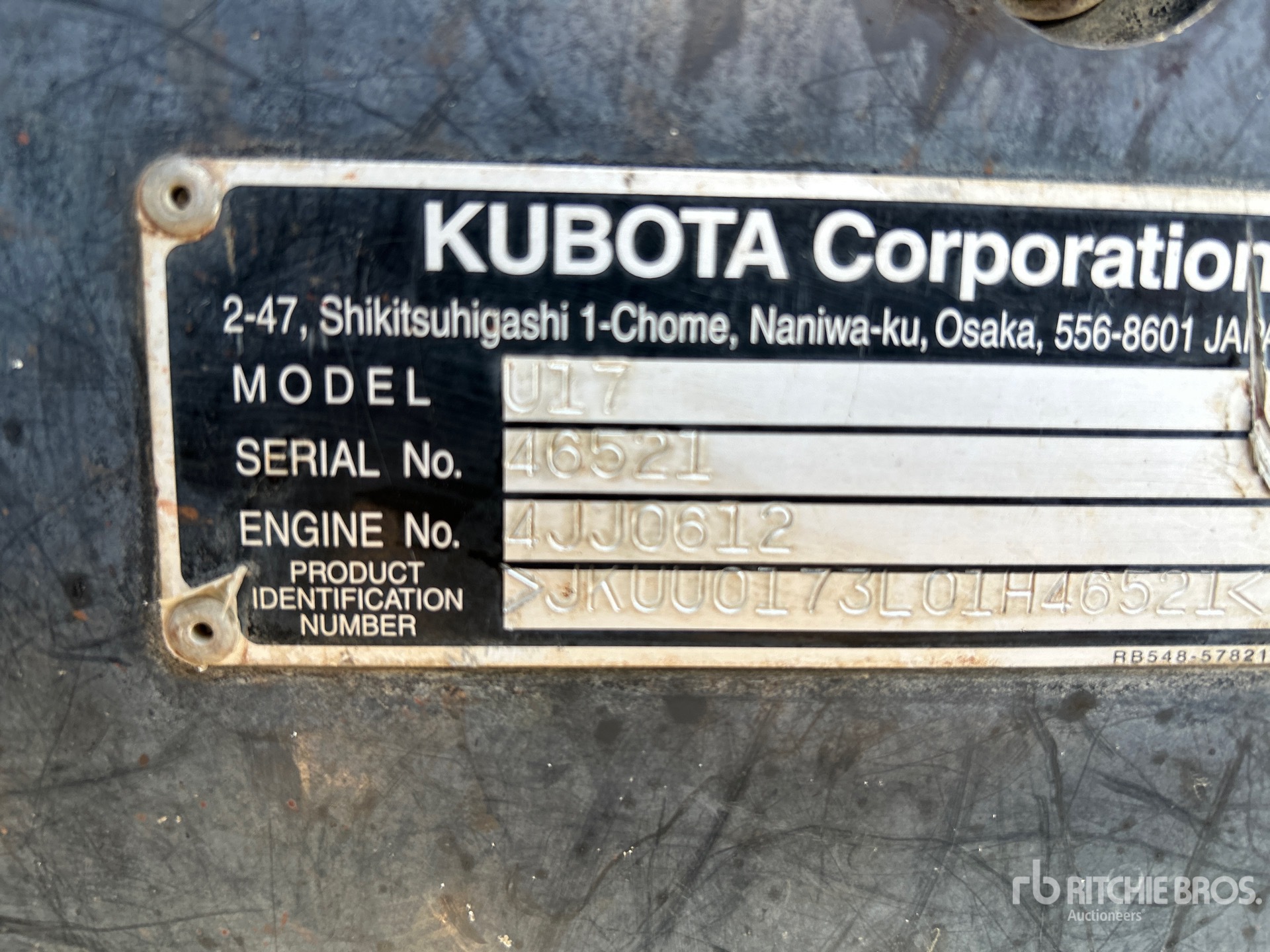 EXCAVADORA 2018 KUBOTA U17VR1