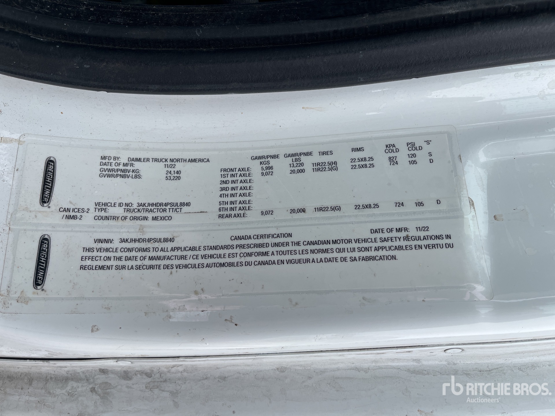 General Appearance with Serial Number / VIN