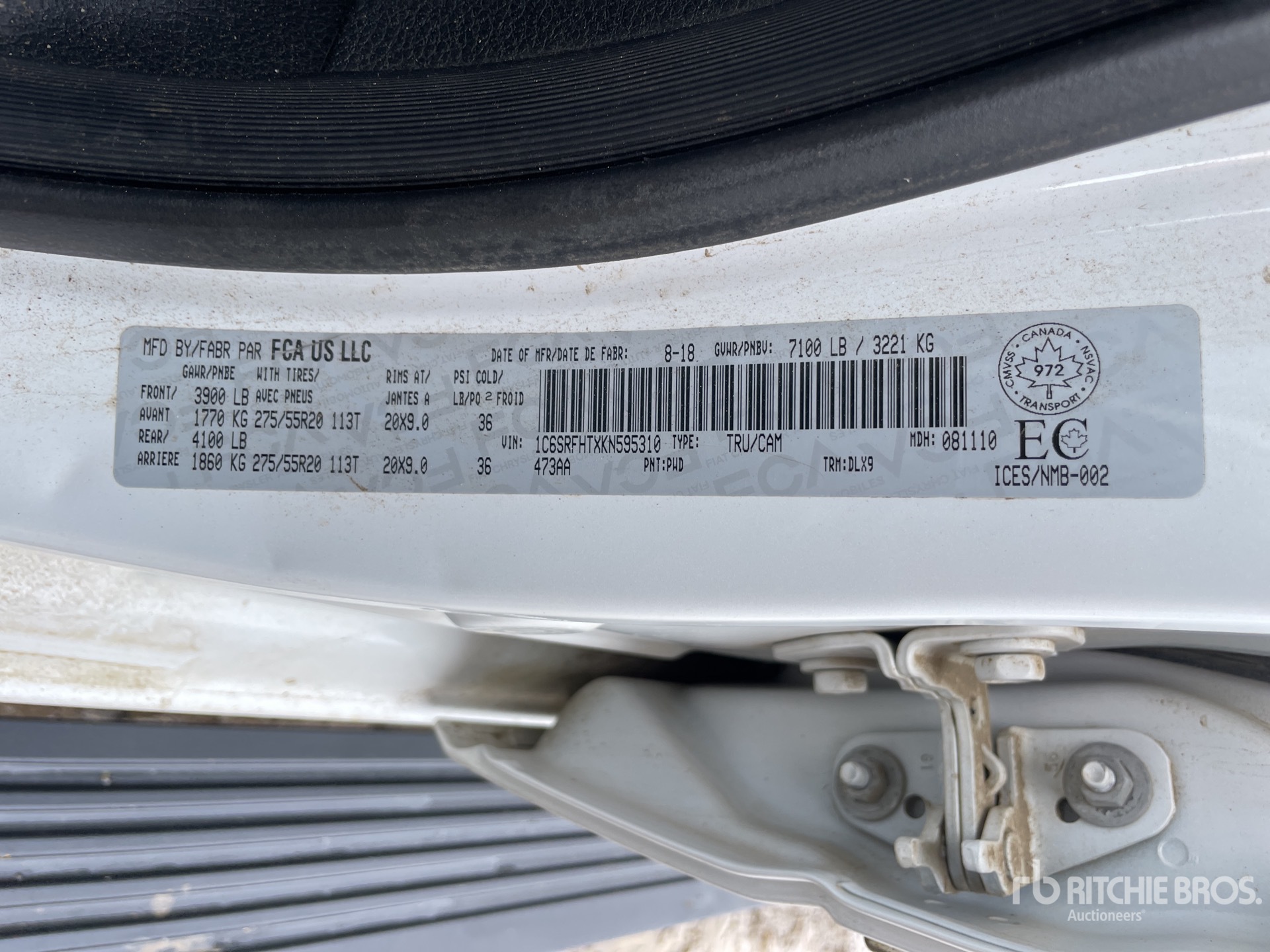 General Appearance with Numéro de série/Numéro d'identification du véhicule automobile