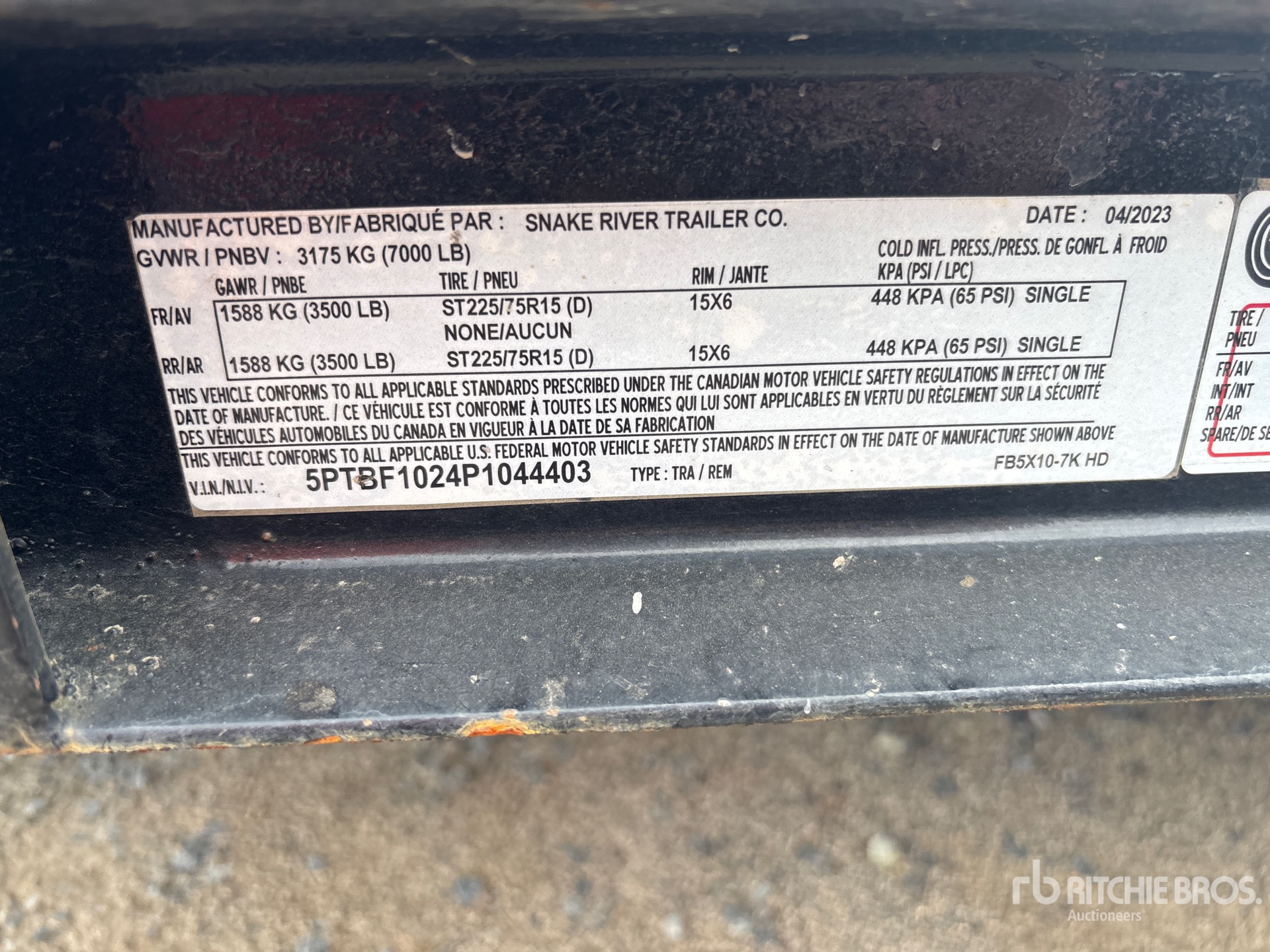 General Appearance with Serial Number / VIN