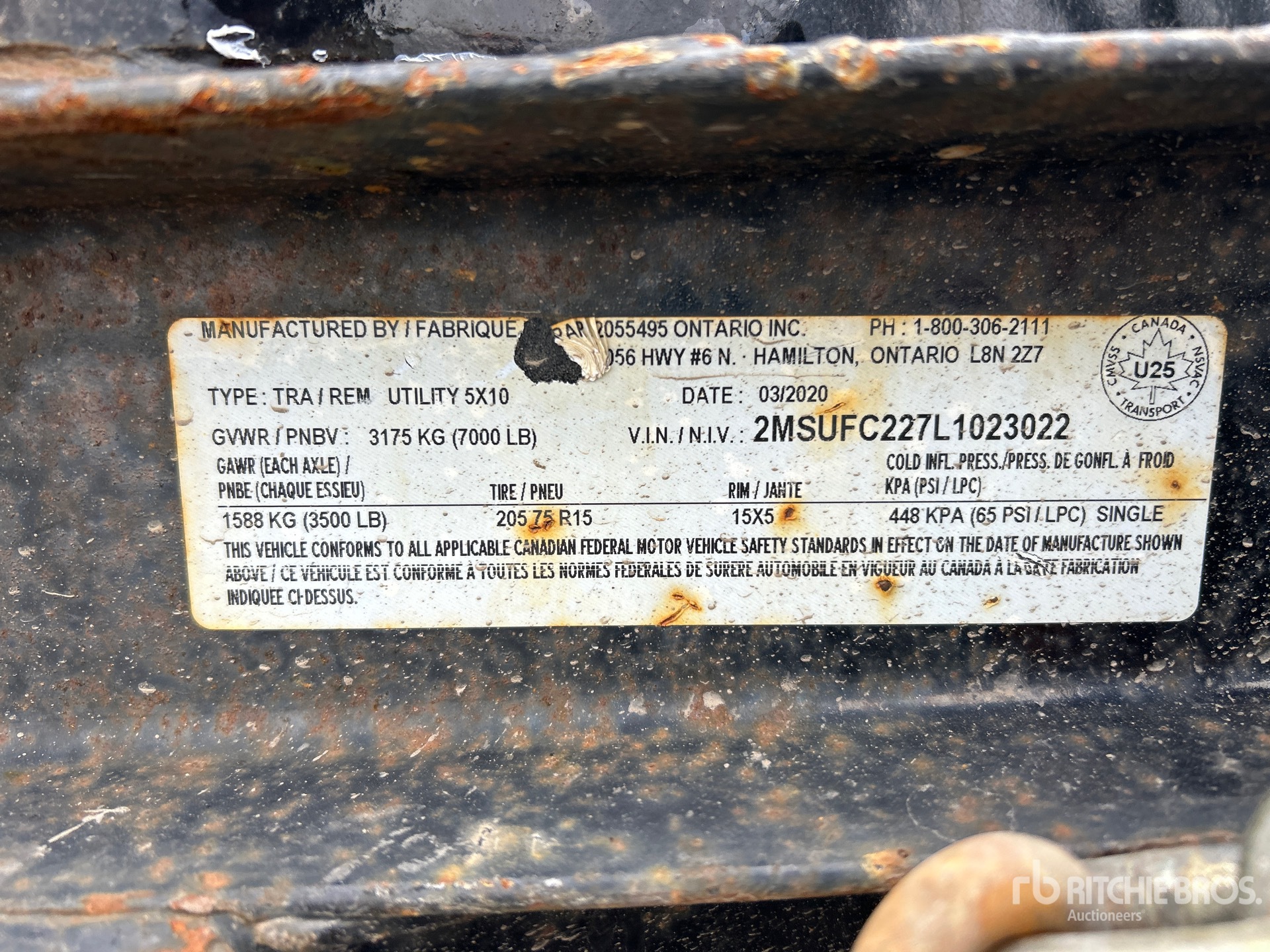 General Appearance with Serial Number / VIN