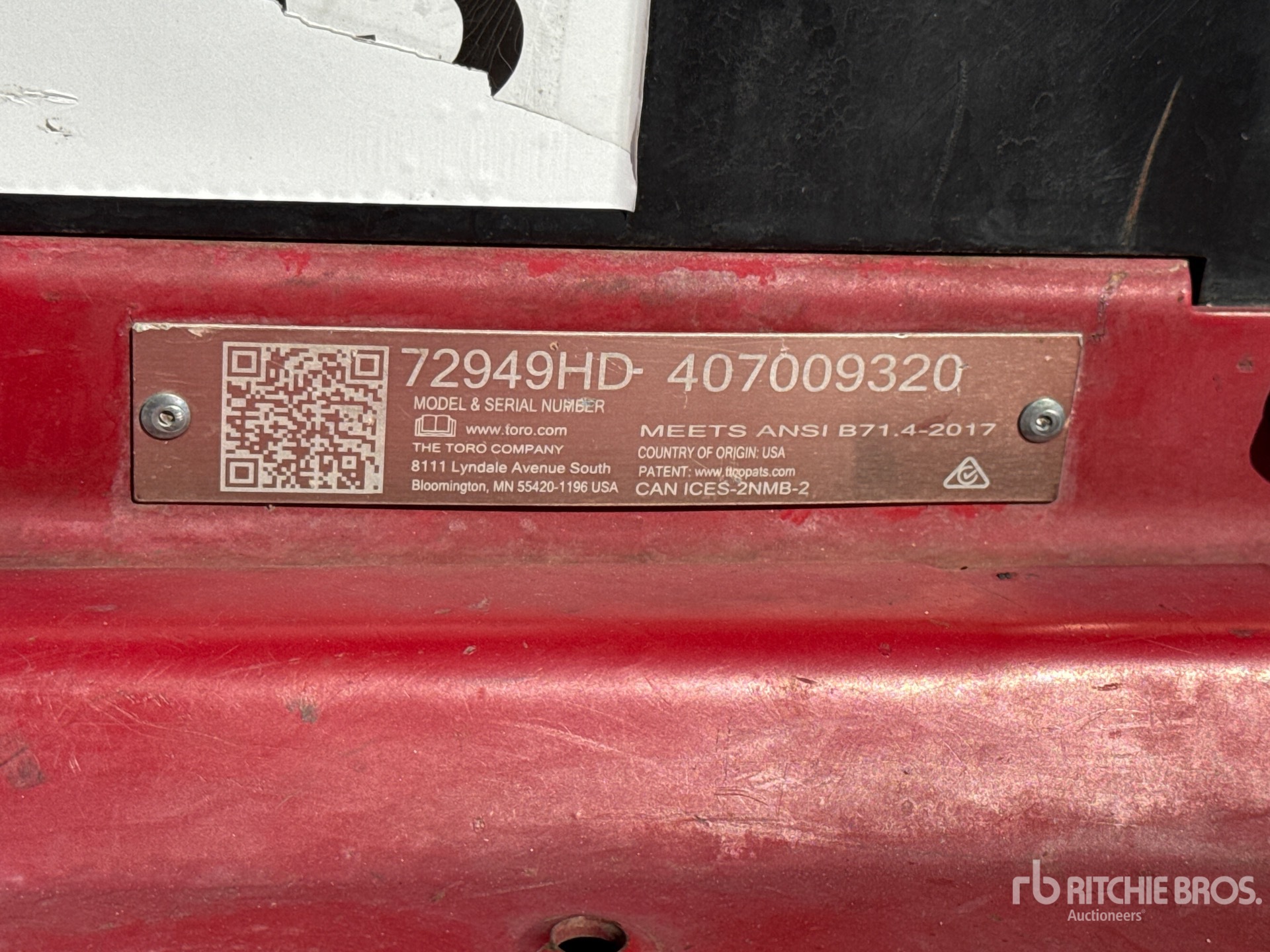 General Appearance with Serial Number / VIN