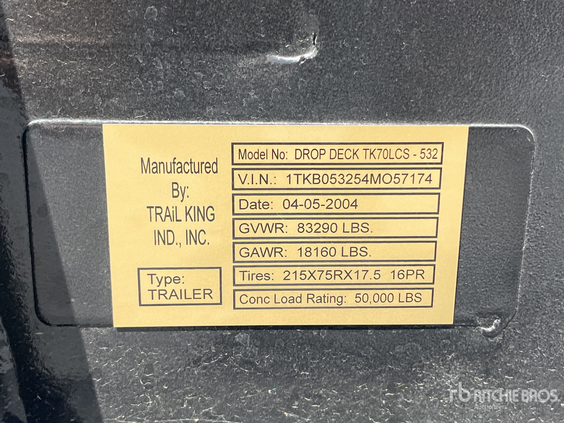 General Appearance with Serial Number / VIN
