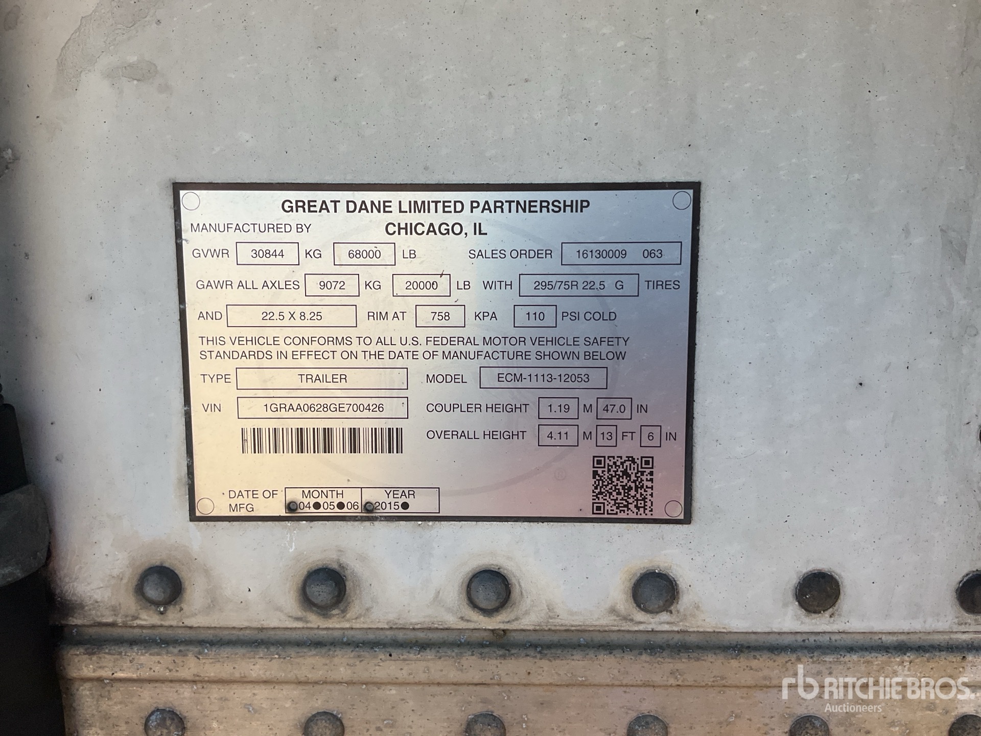 General Appearance with Serial Number / VIN