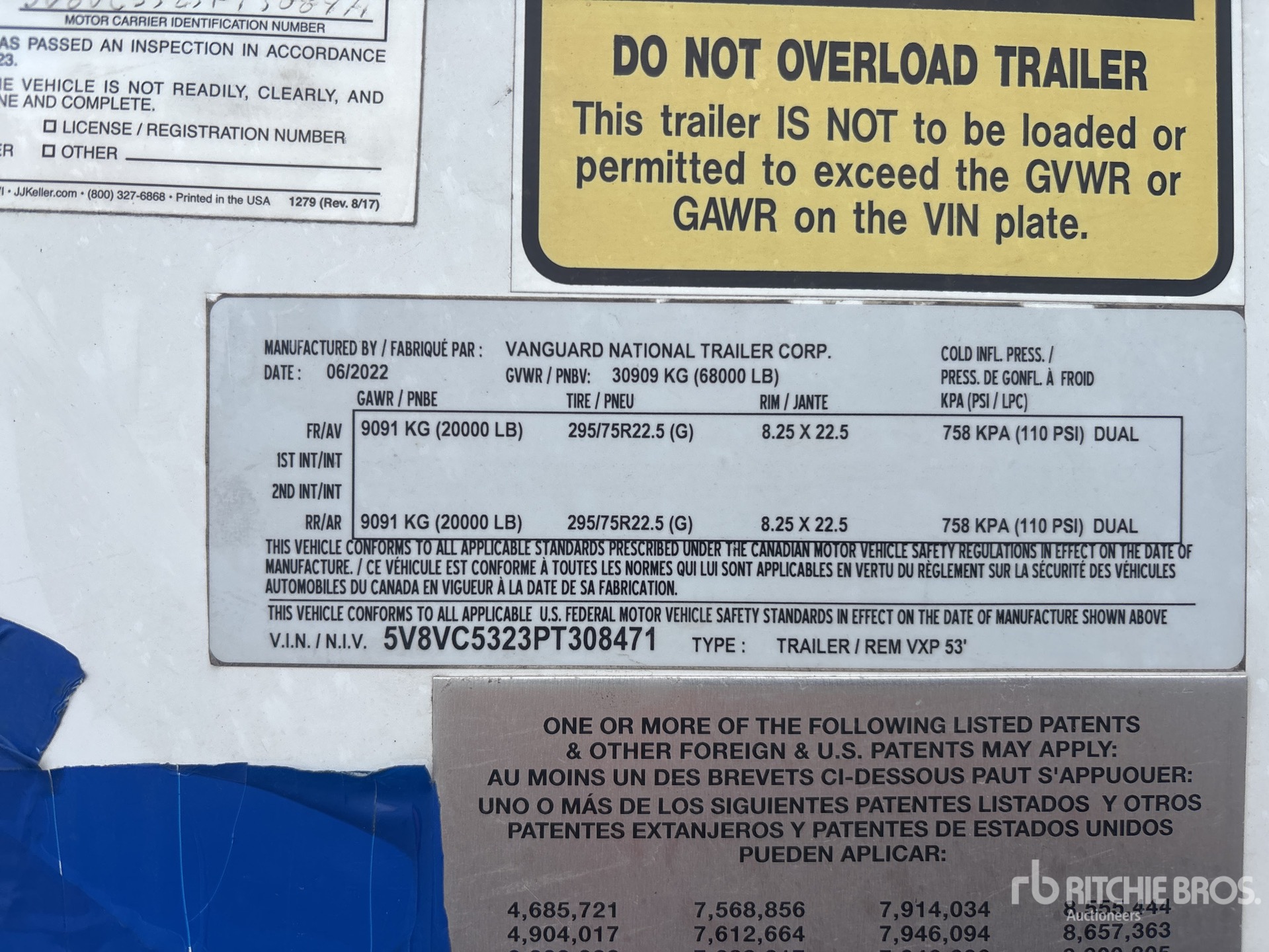 General Appearance with N.º de serie/VIN