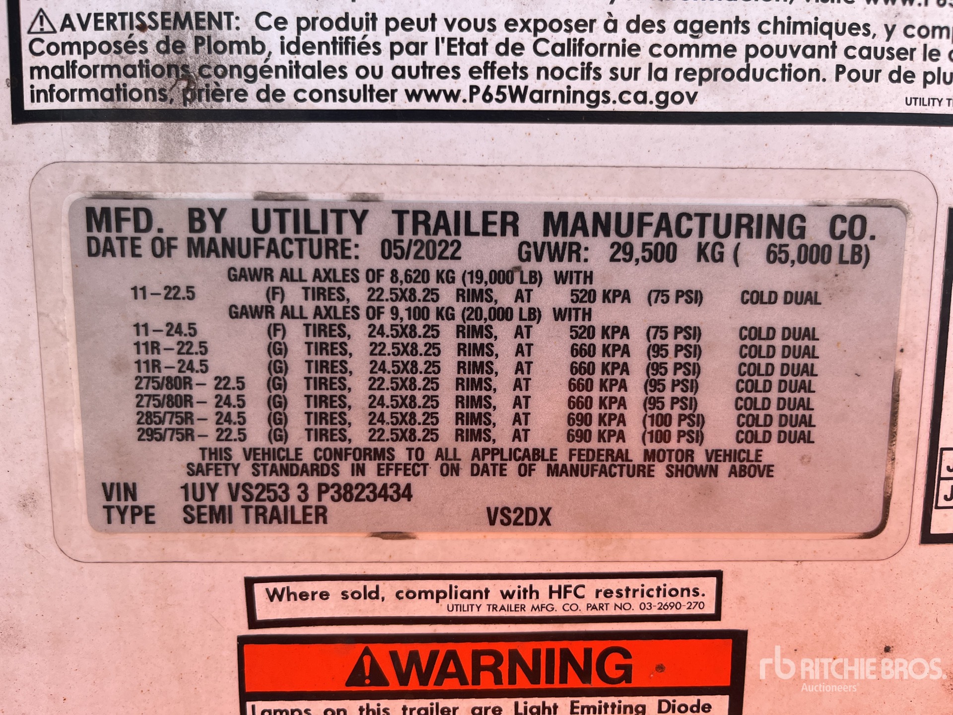 General Appearance with Serial Number / VIN