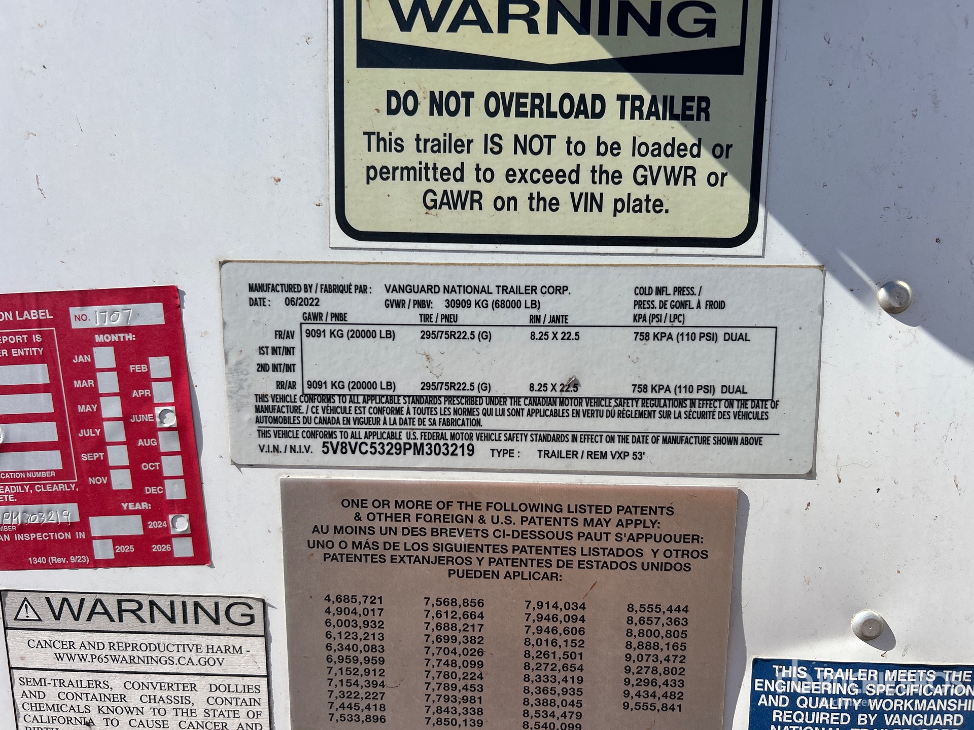 General Appearance with N.º de serie/VIN