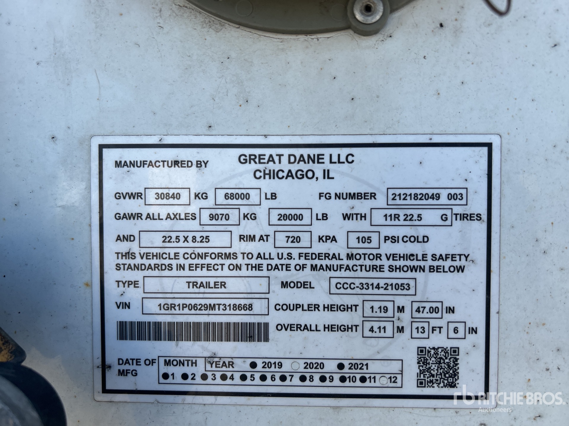 General Appearance with Serial Number / VIN