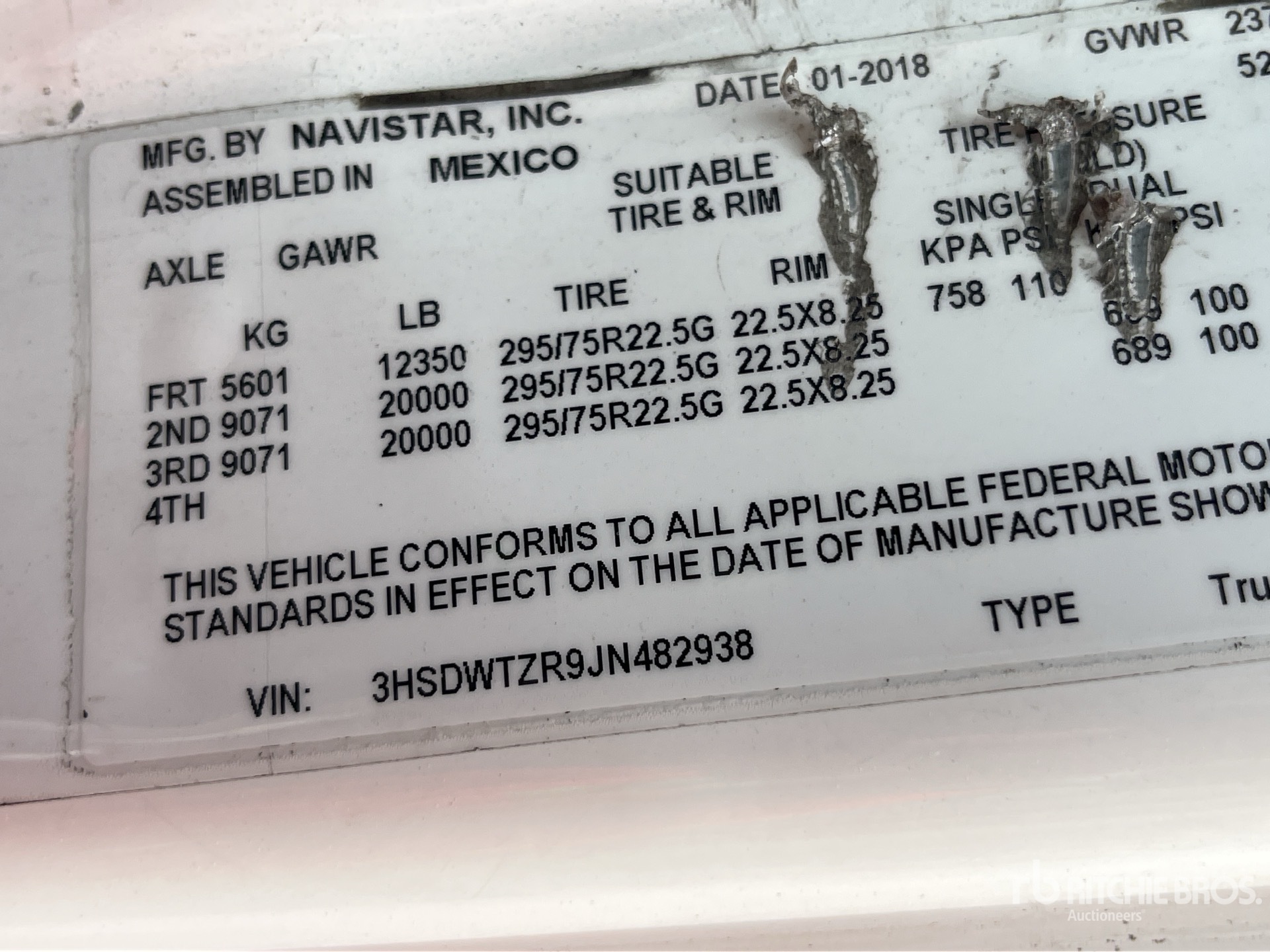 General Appearance with Serial Number / VIN