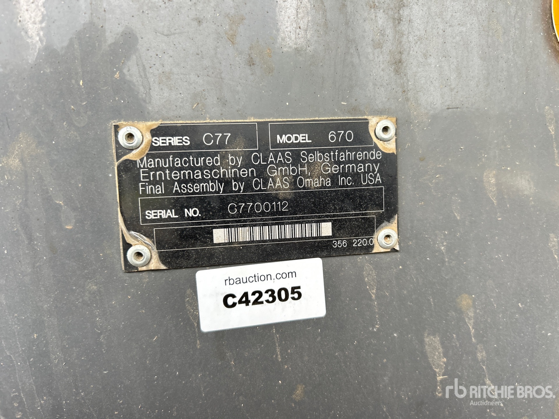 General Appearance with Serial Number / VIN
