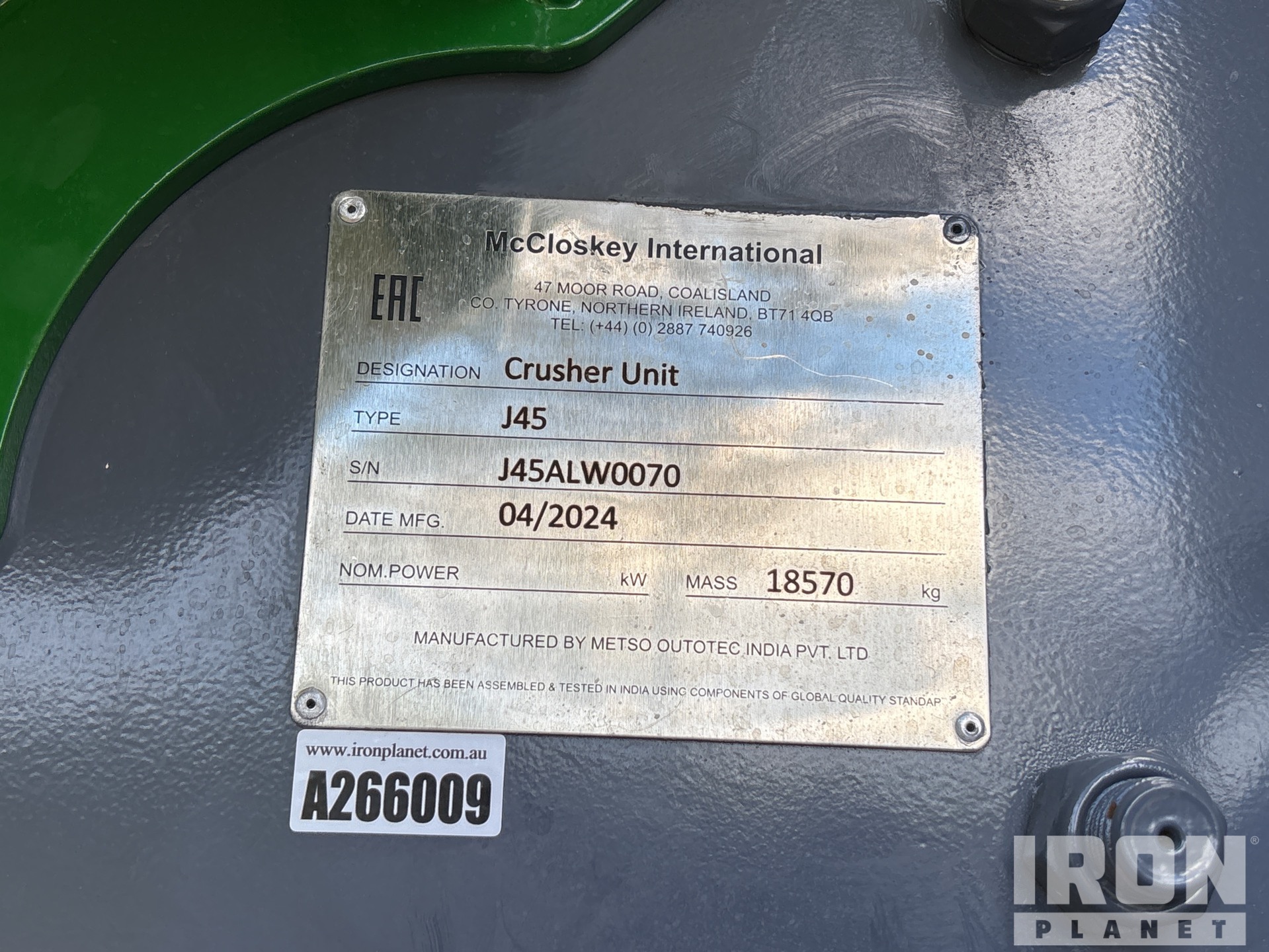 General Appearance with Serial Number / VIN