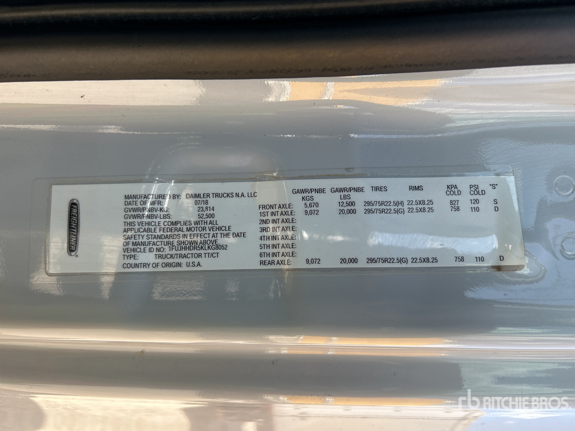 General Appearance with Serial Number / VIN
