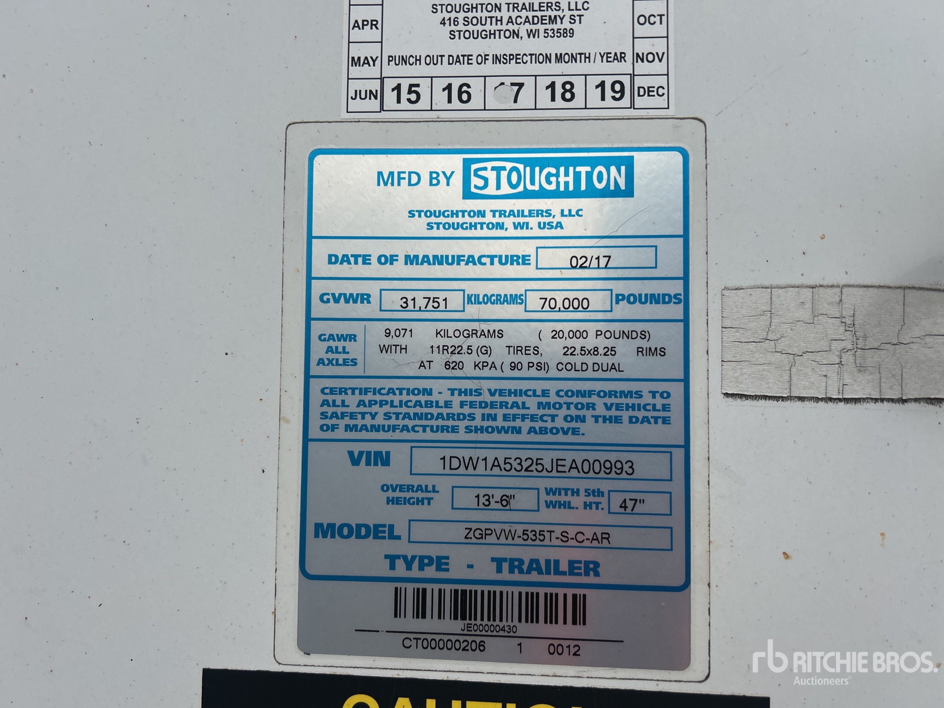 General Appearance with Serial Number / VIN