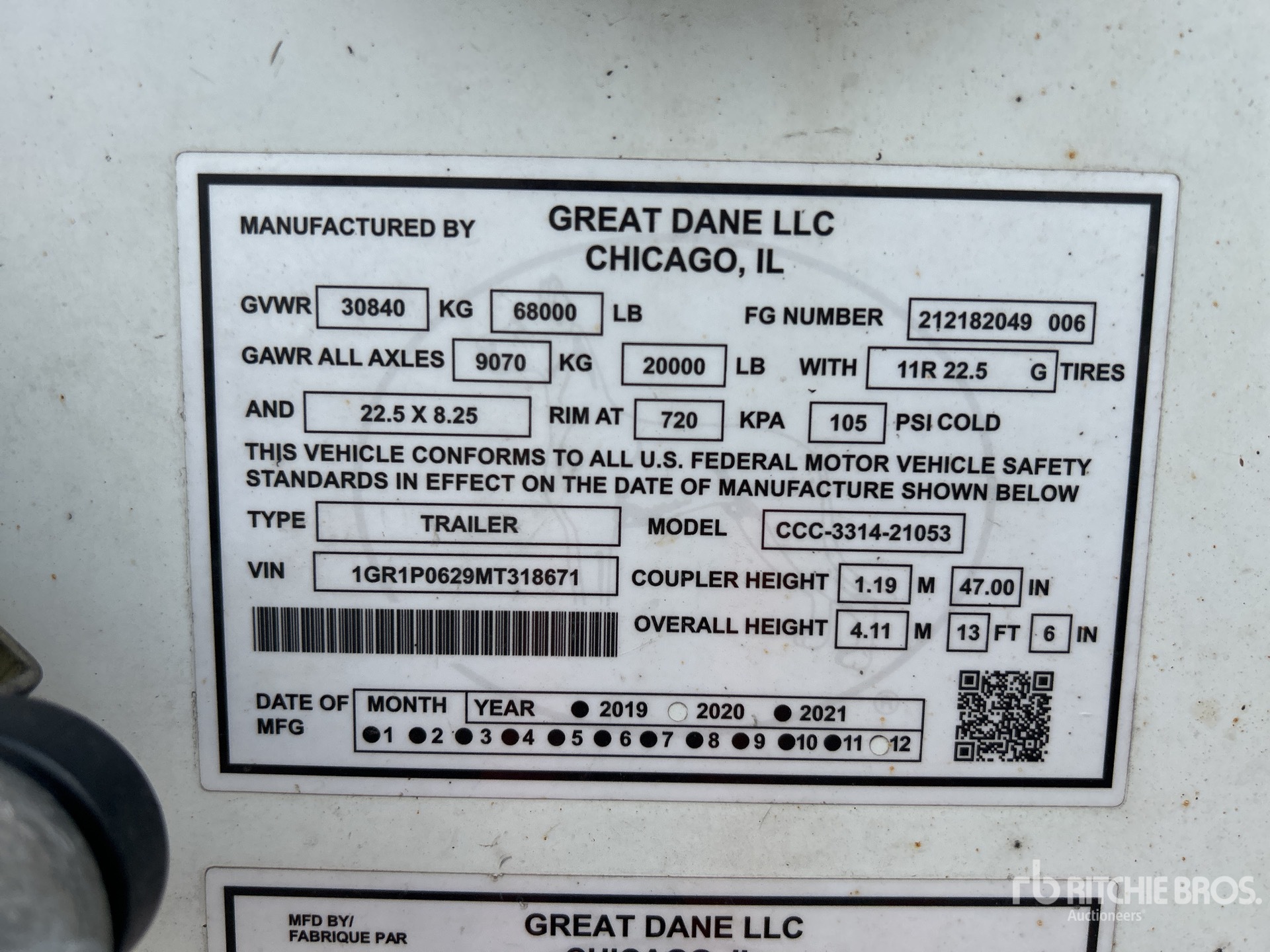 General Appearance with Serial Number / VIN