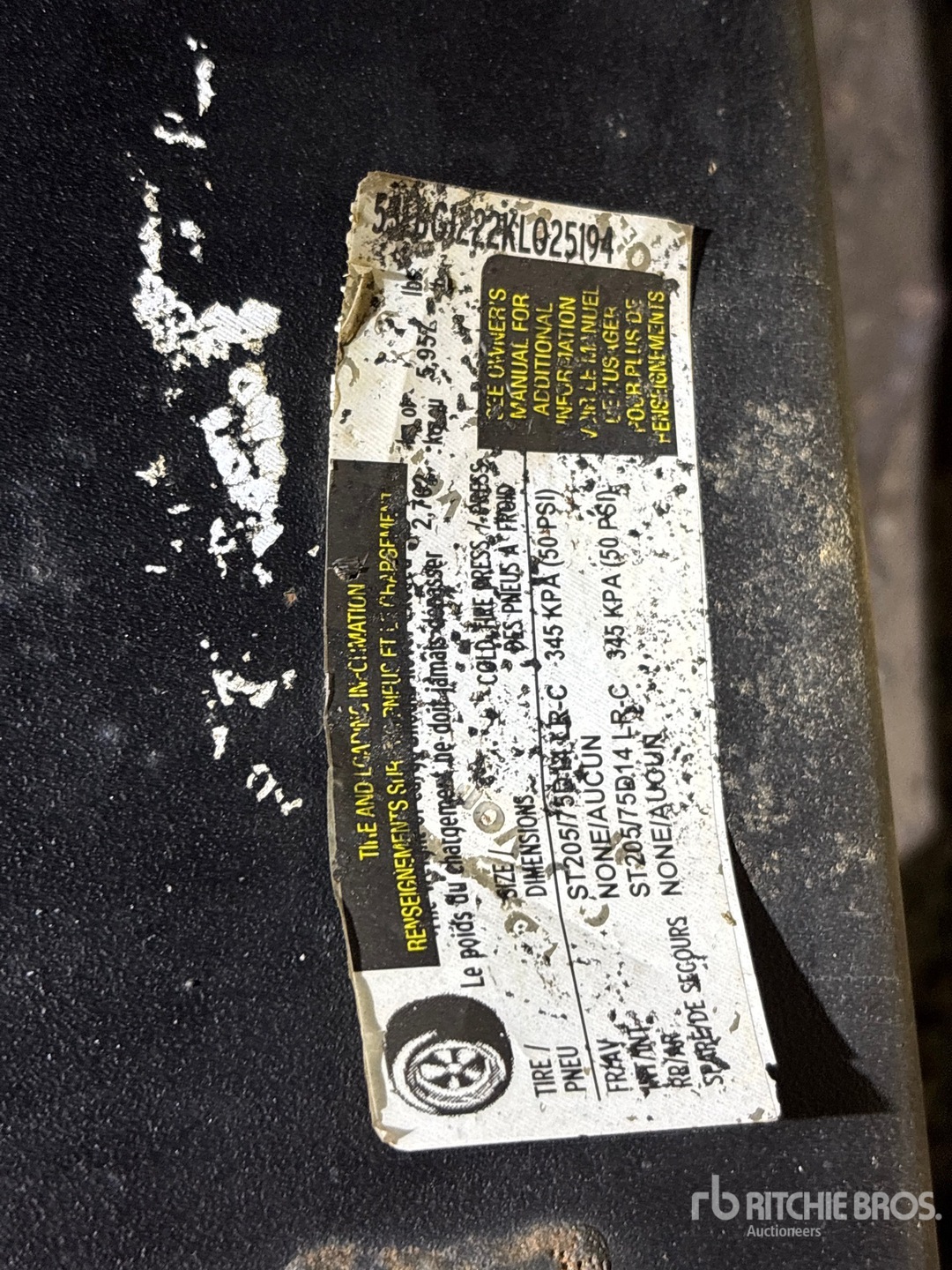 General Appearance with N.º de serie/VIN