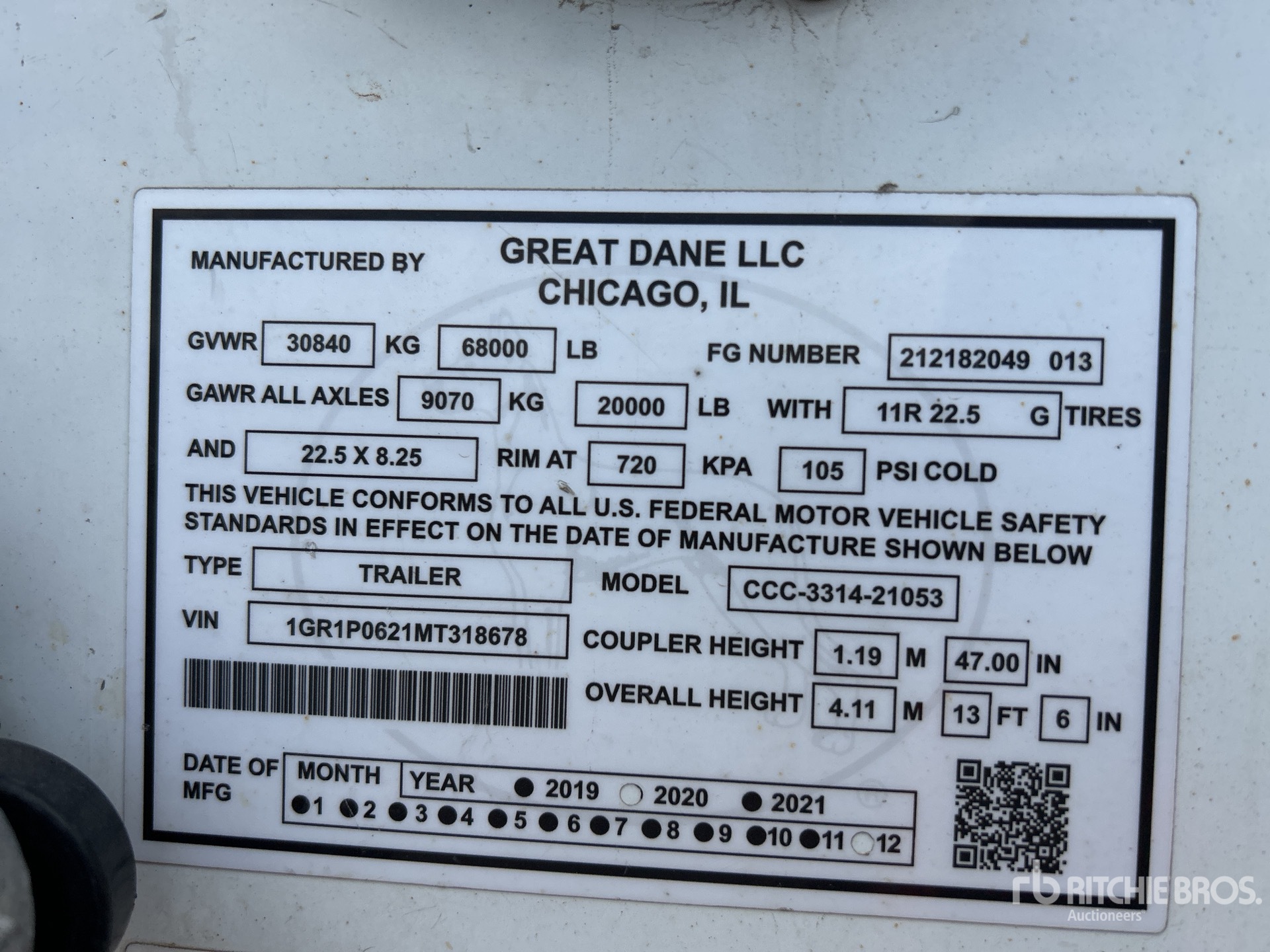General Appearance with Serial Number / VIN