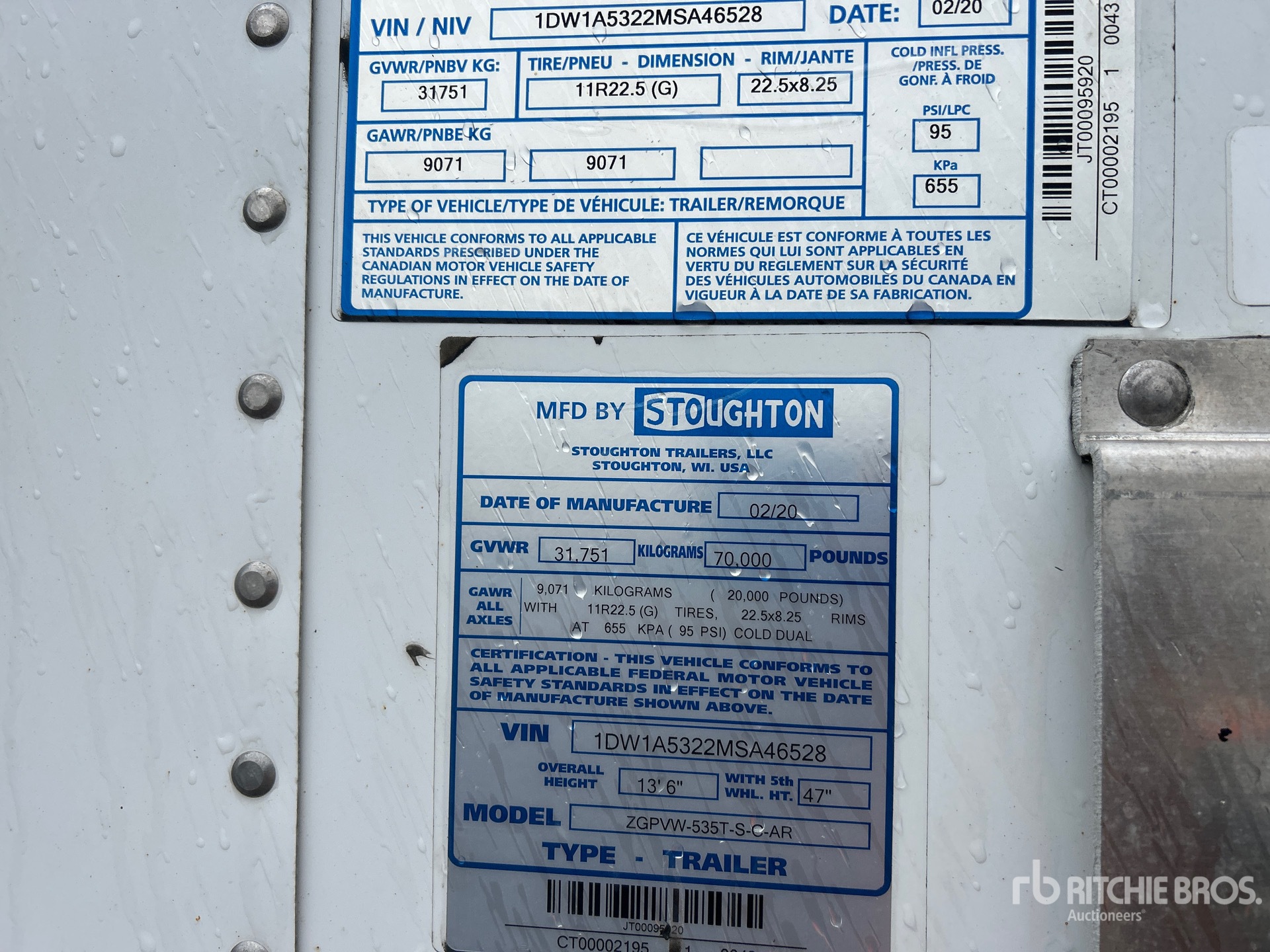 General Appearance with Serial Number / VIN