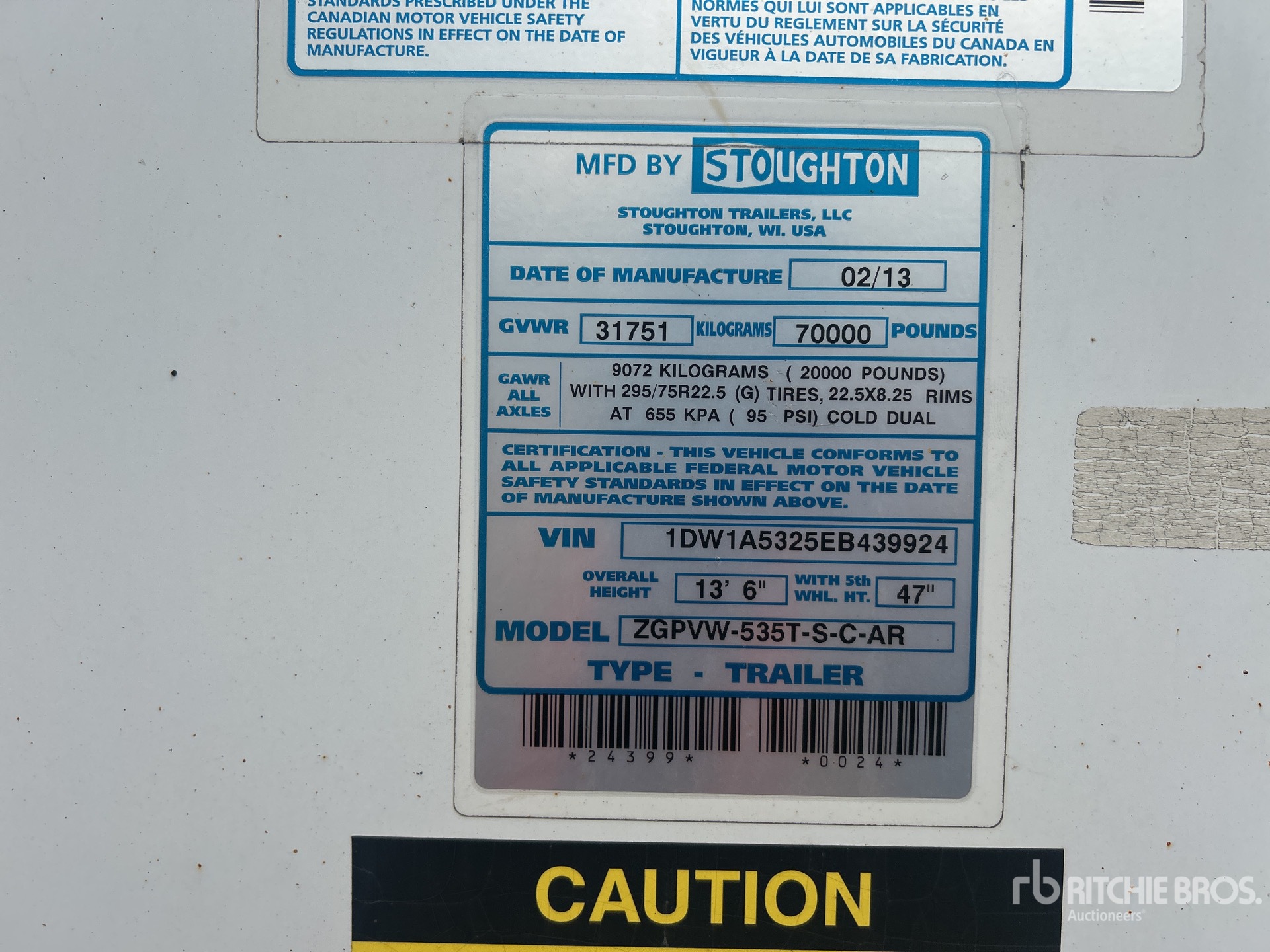 General Appearance with Serial Number / VIN