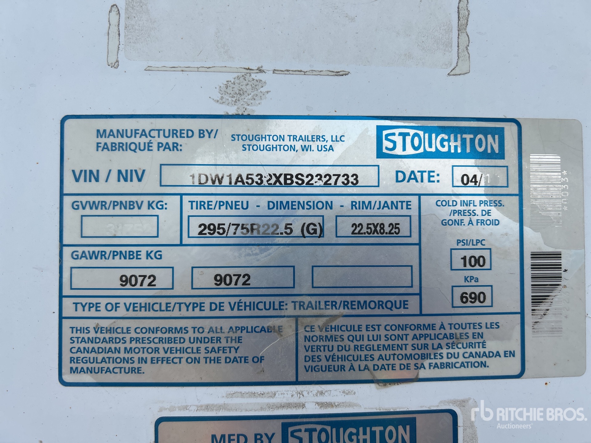 General Appearance with N.º de serie/VIN