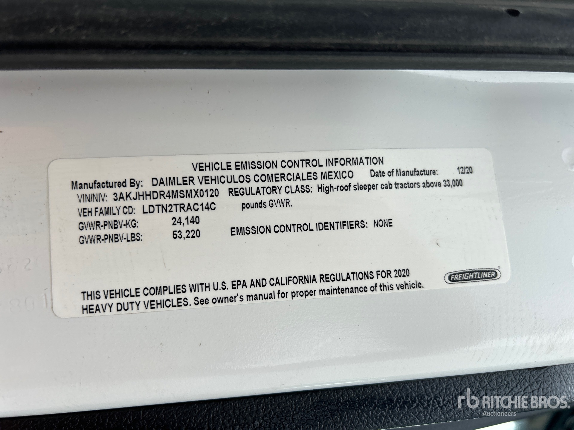 General Appearance with Serial Number / VIN