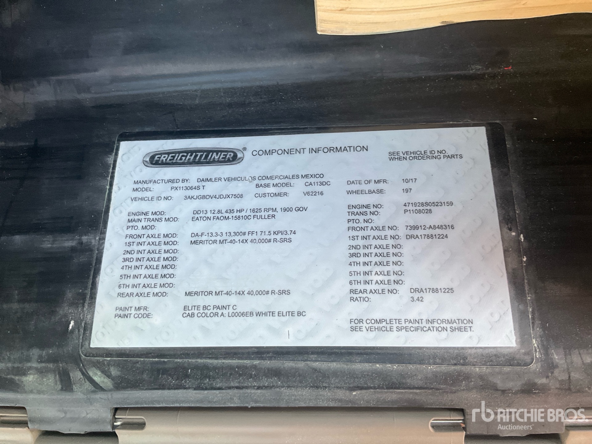General Appearance with Serial Number / VIN