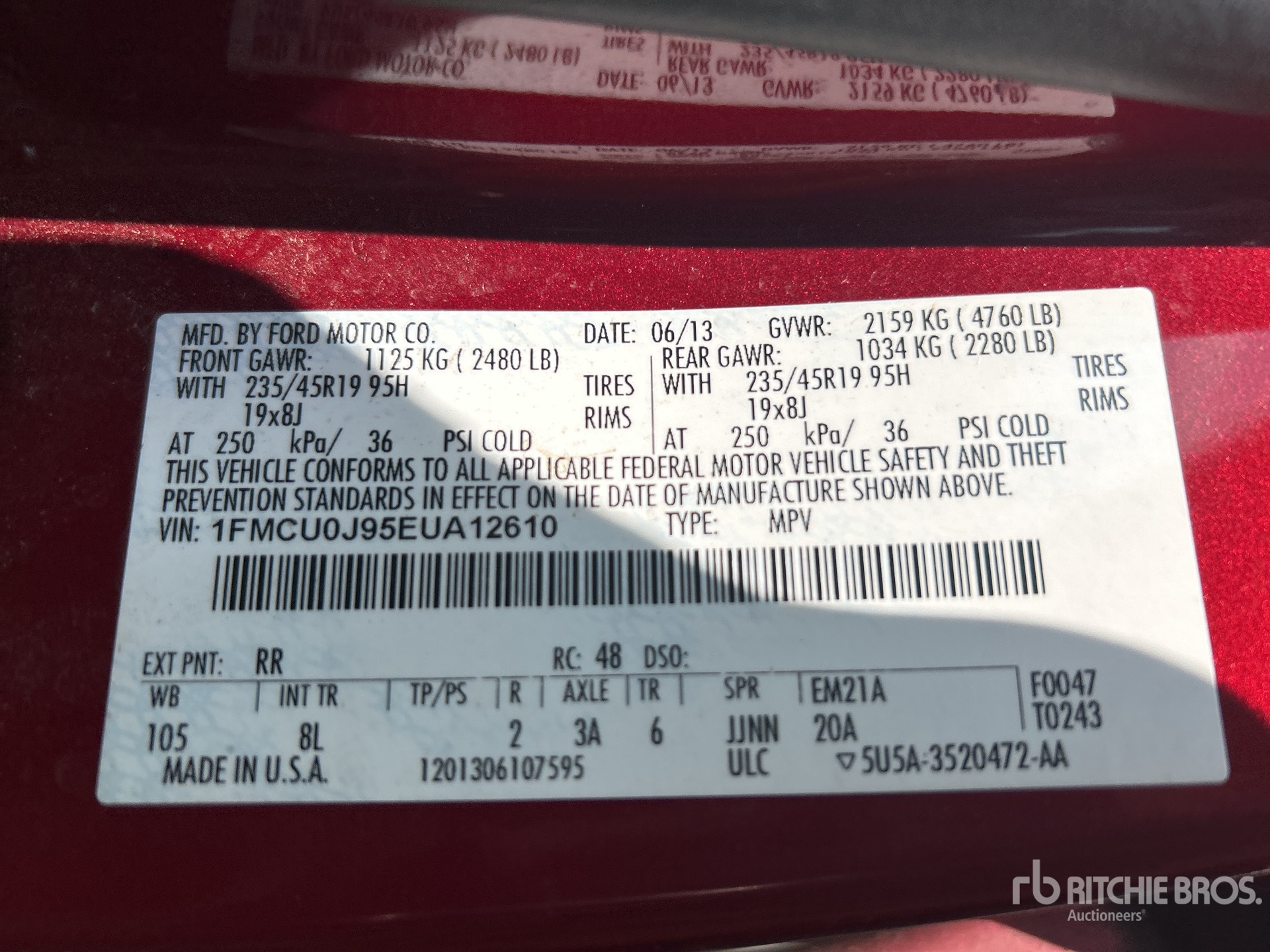 General Appearance with Serial Number / VIN