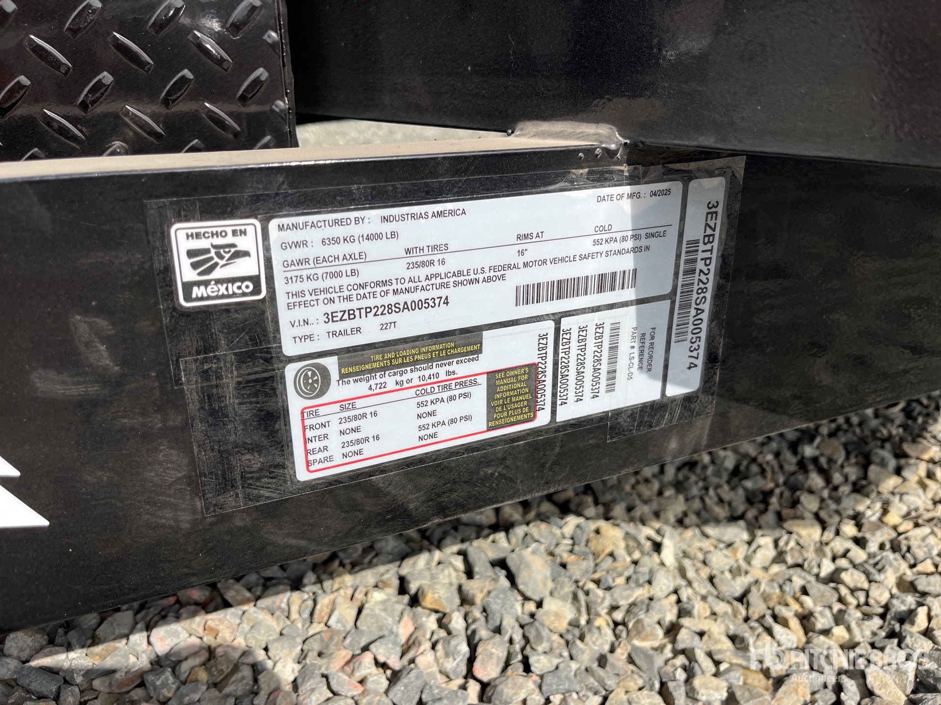 General Appearance with Numéro de série/Numéro d'identification du véhicule automobile