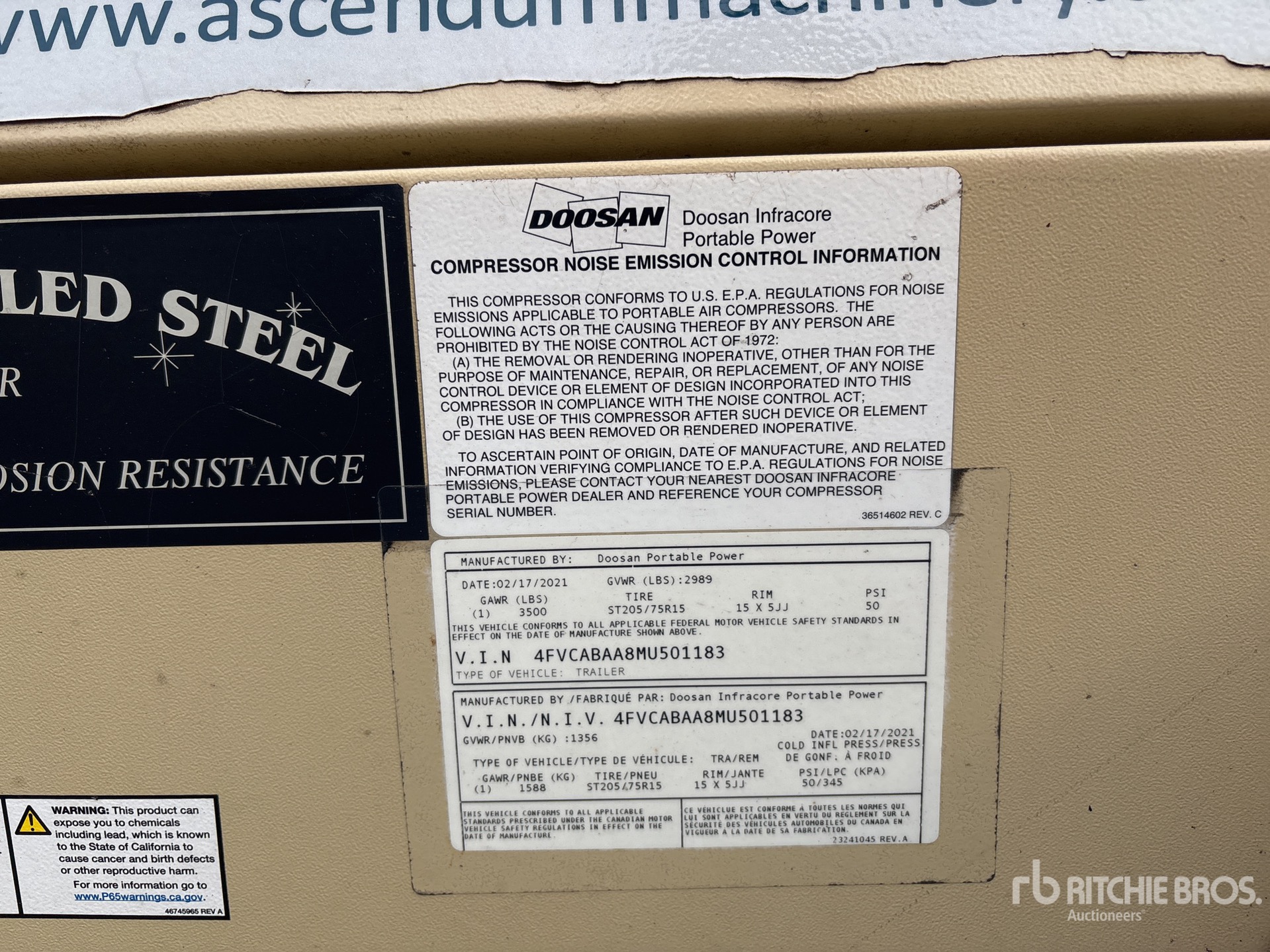 General Appearance with N.º de serie/VIN