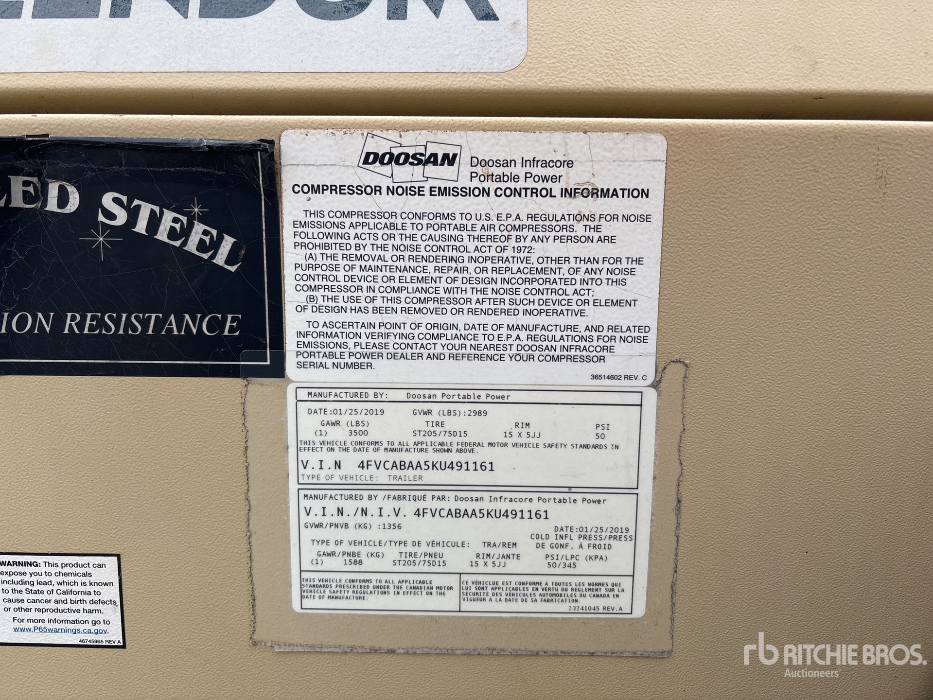 General Appearance with N.º de serie/VIN