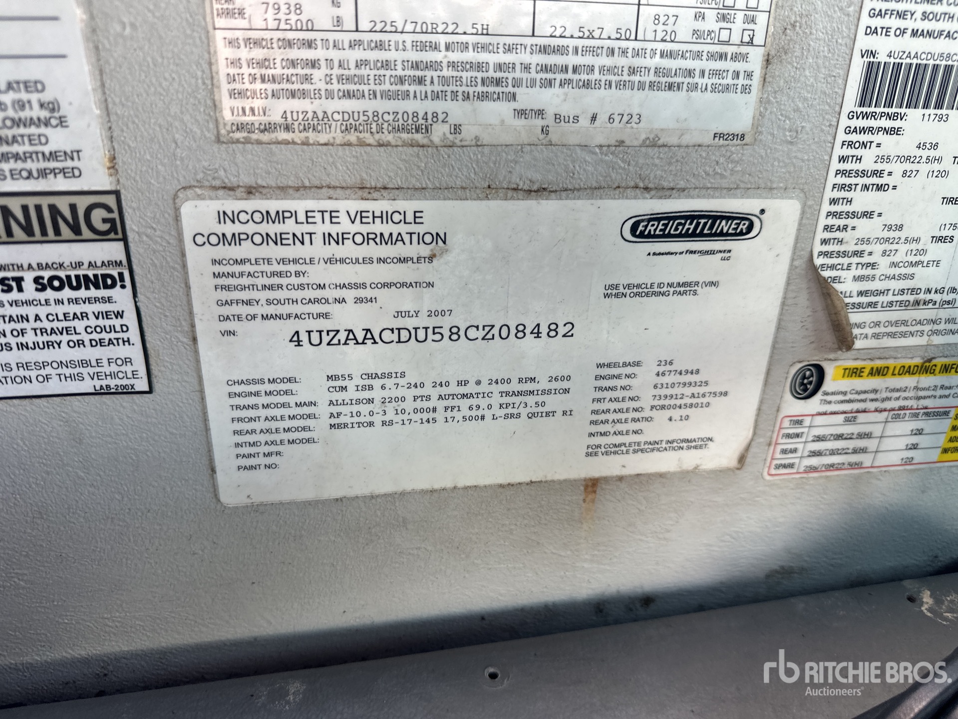 General Appearance with Serial Number / VIN