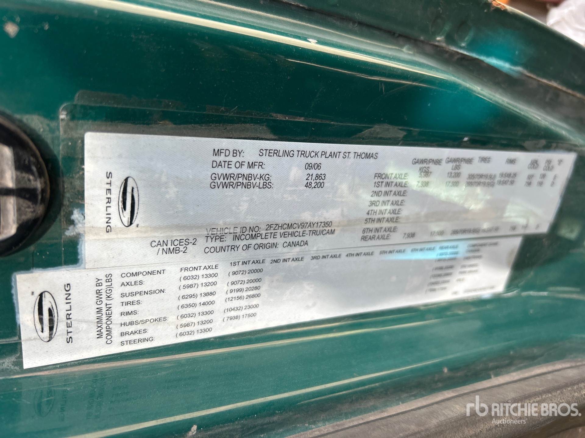 General Appearance with Serial Number / VIN