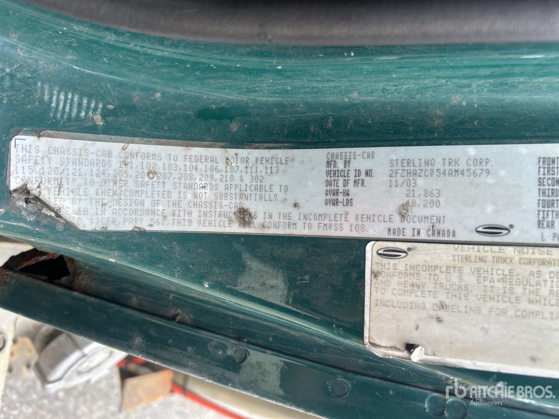 General Appearance with Serial Number / VIN