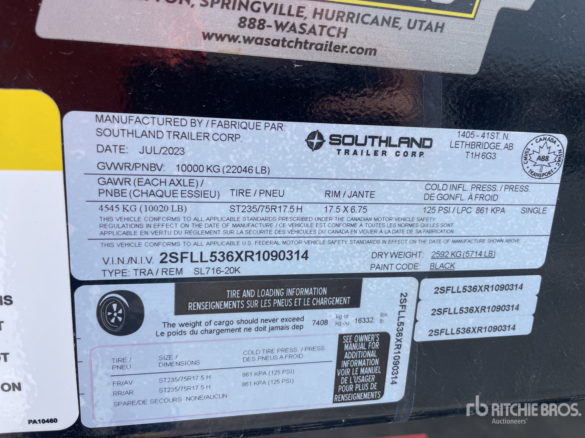 General Appearance with Numéro de série/Numéro d'identification du véhicule automobile