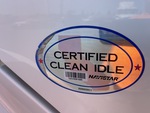 KN138535 - 2019 International LT625: Clean Idle Sticker