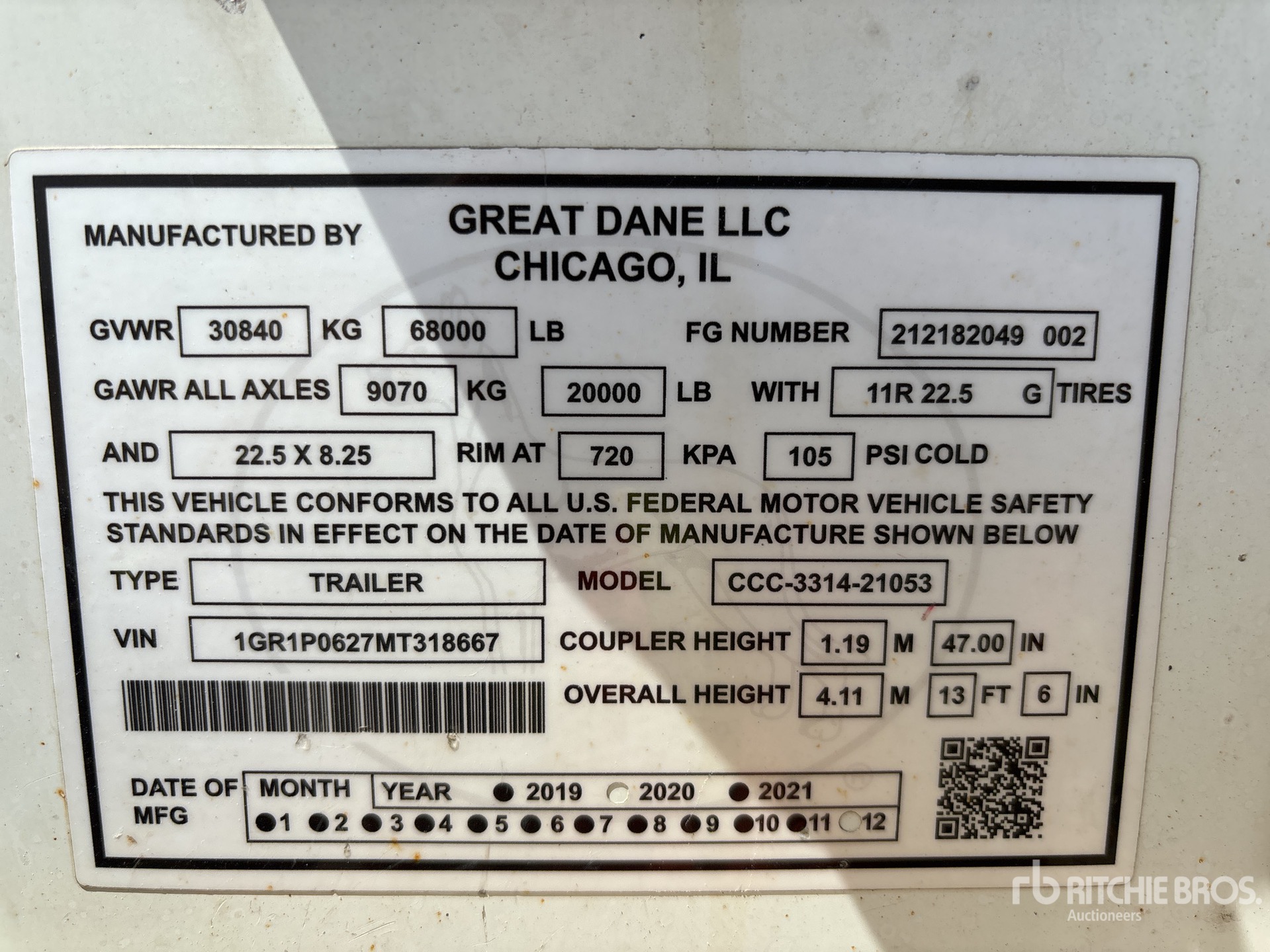 General Appearance with Serial Number / VIN