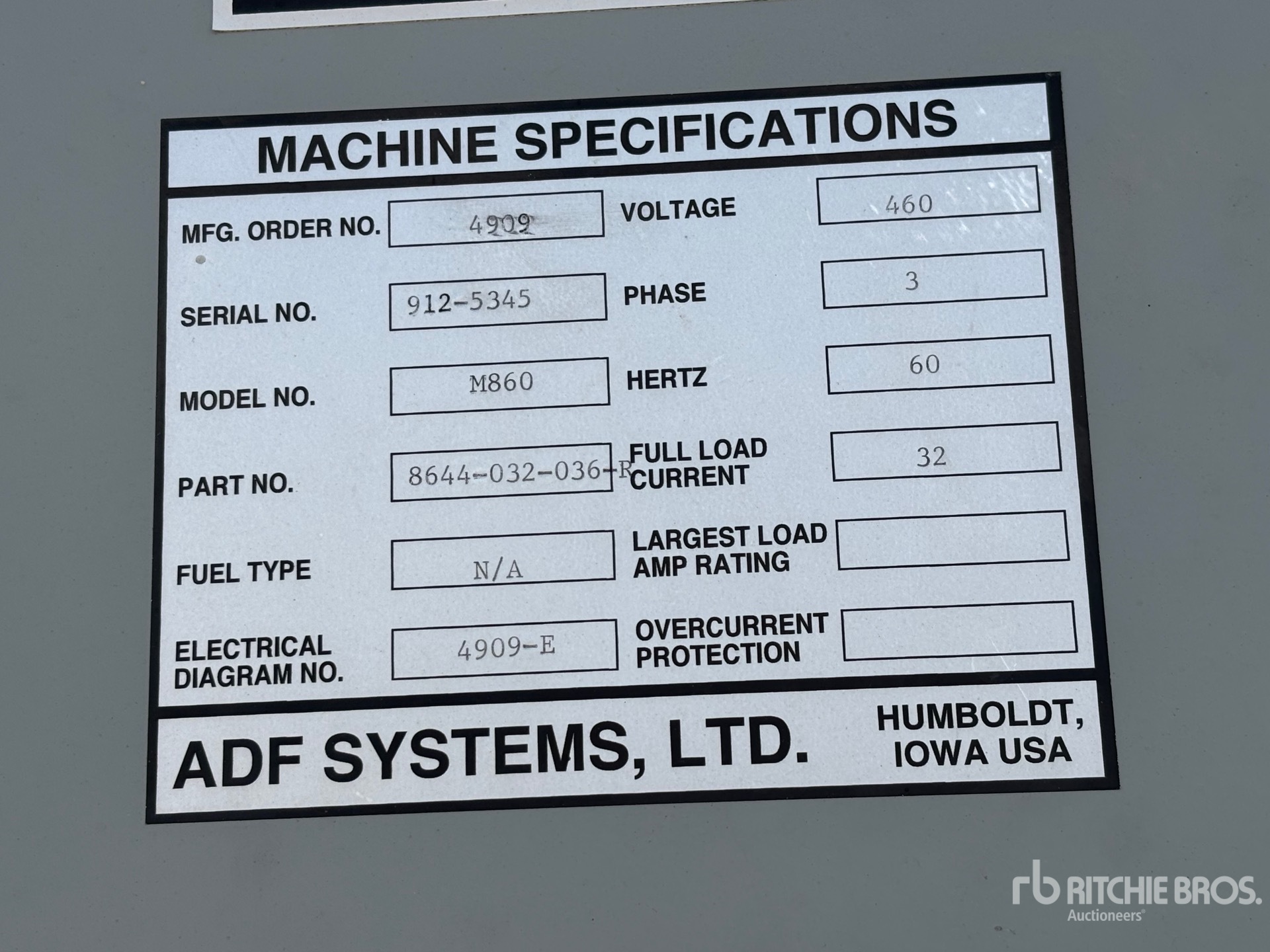 General Appearance with Serial Number / VIN