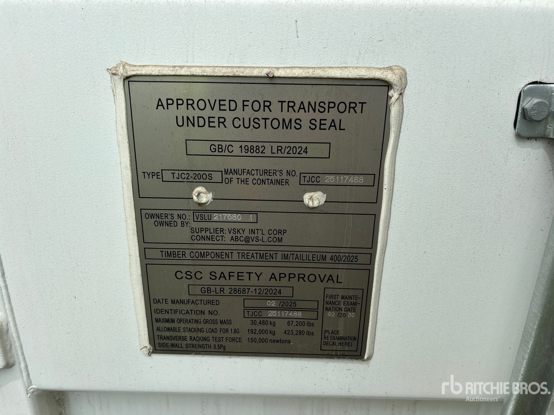 General Appearance with Serial Number / VIN