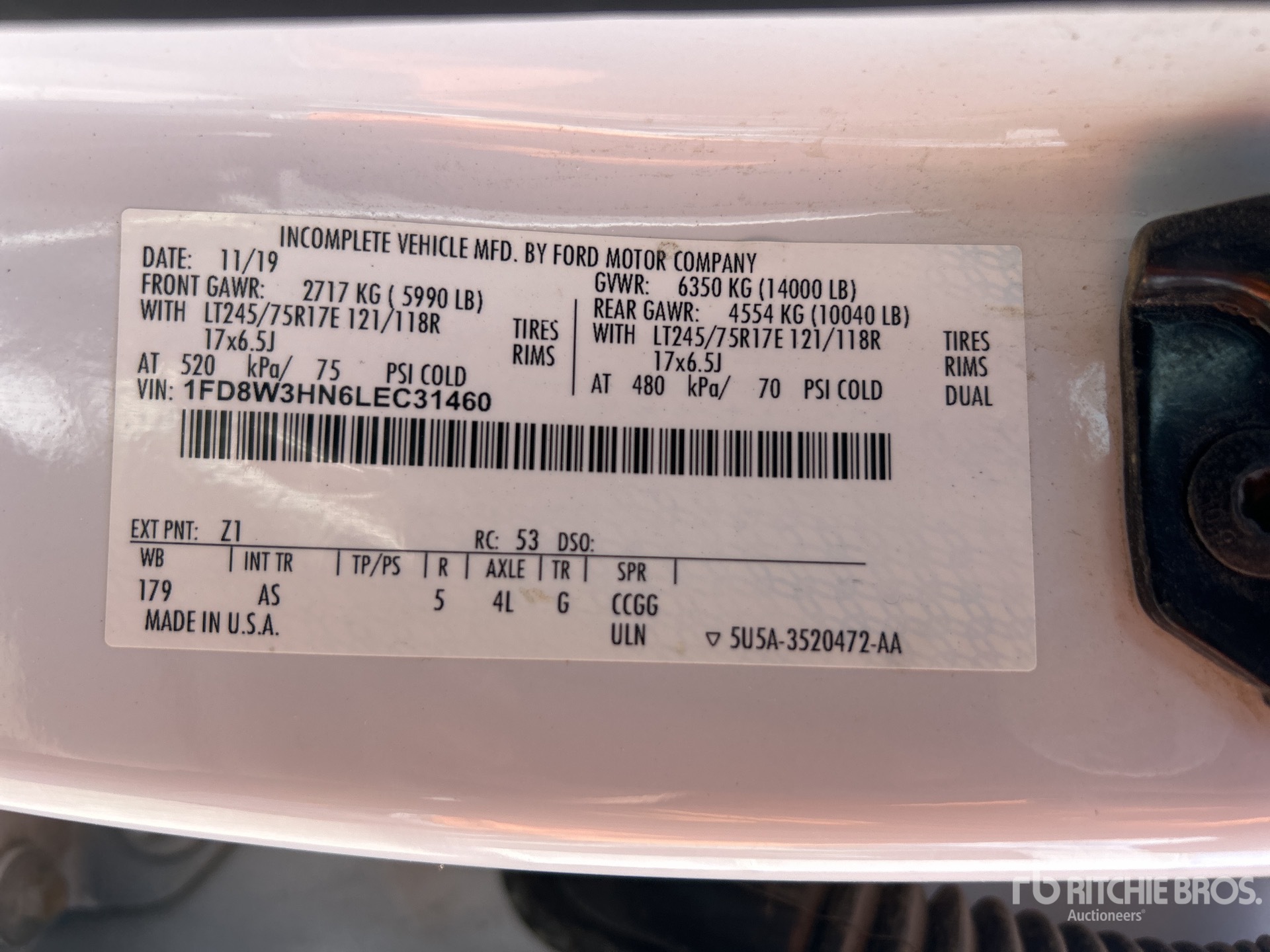 General Appearance with Serial Number / VIN