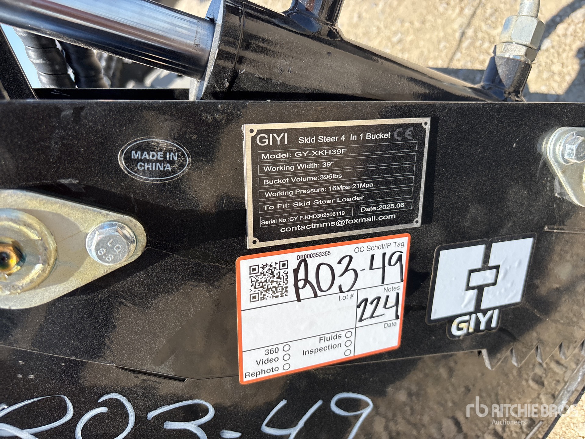 General Appearance with Serial Number / VIN