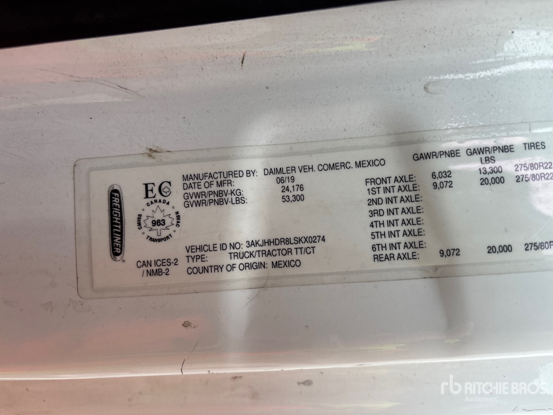 General Appearance with Serial Number / VIN