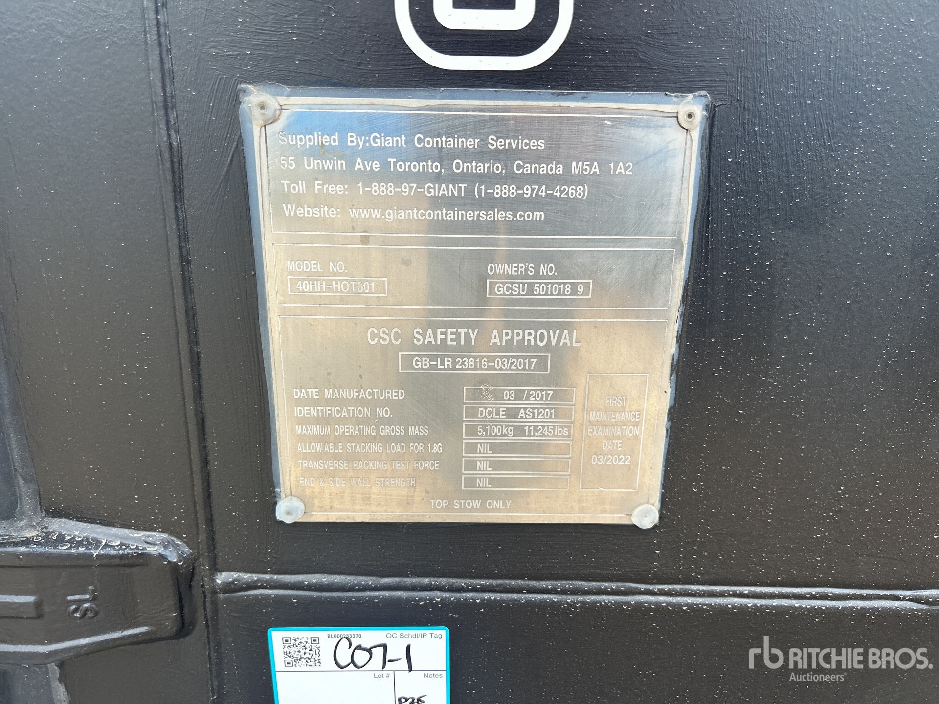 General Appearance with Serial Number / VIN