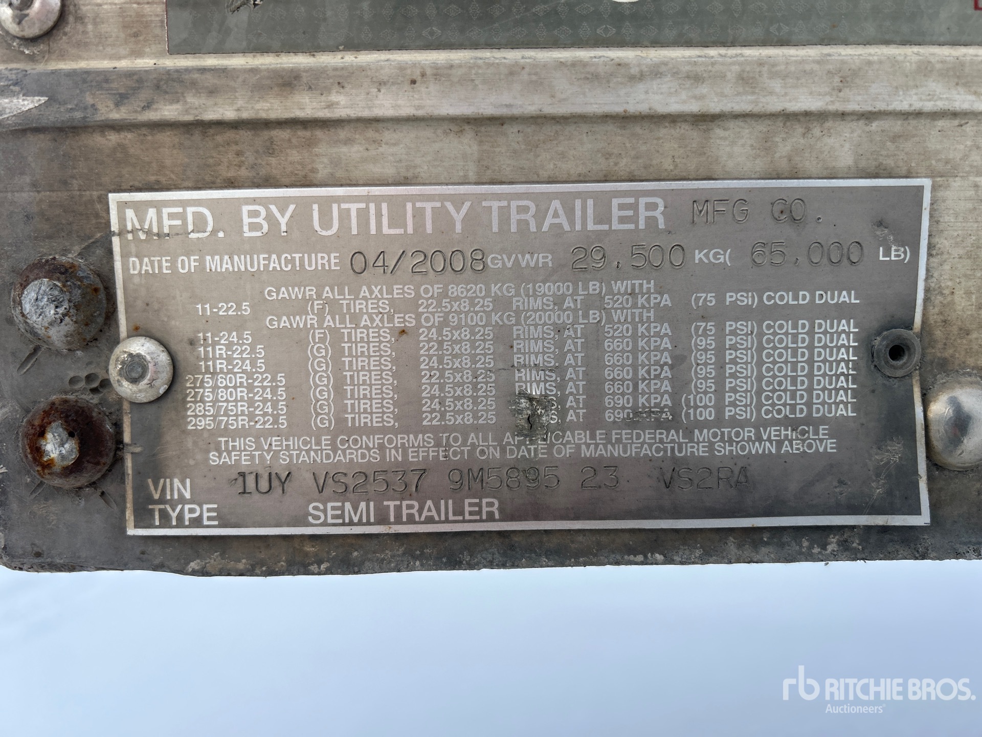 General Appearance with N.º de serie/VIN