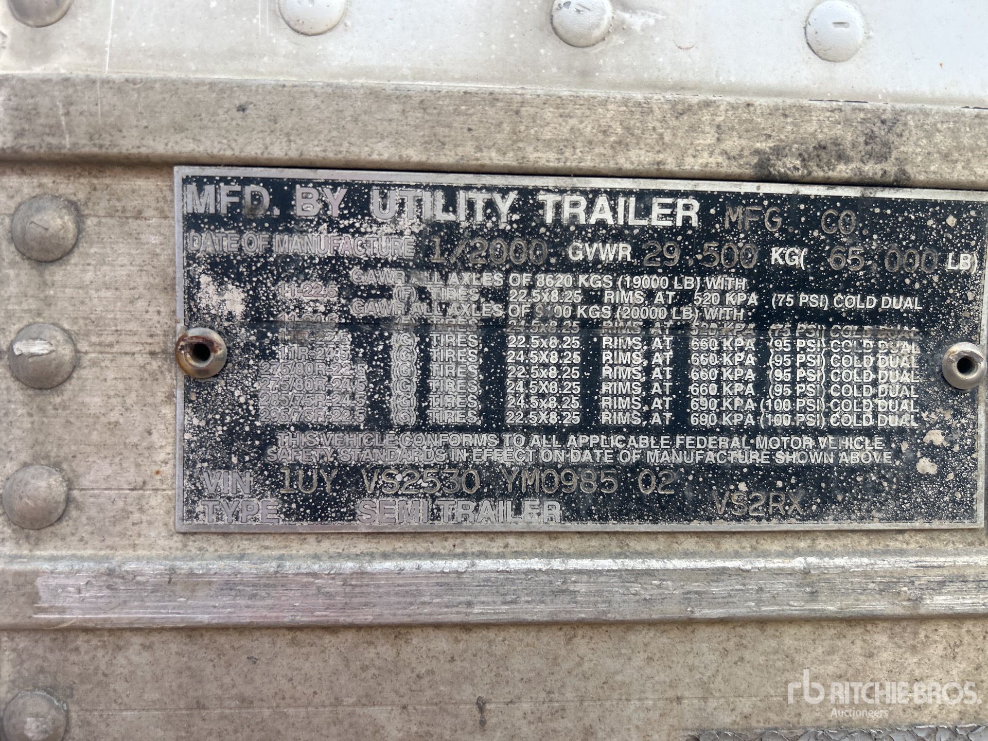 General Appearance with Serial Number / VIN