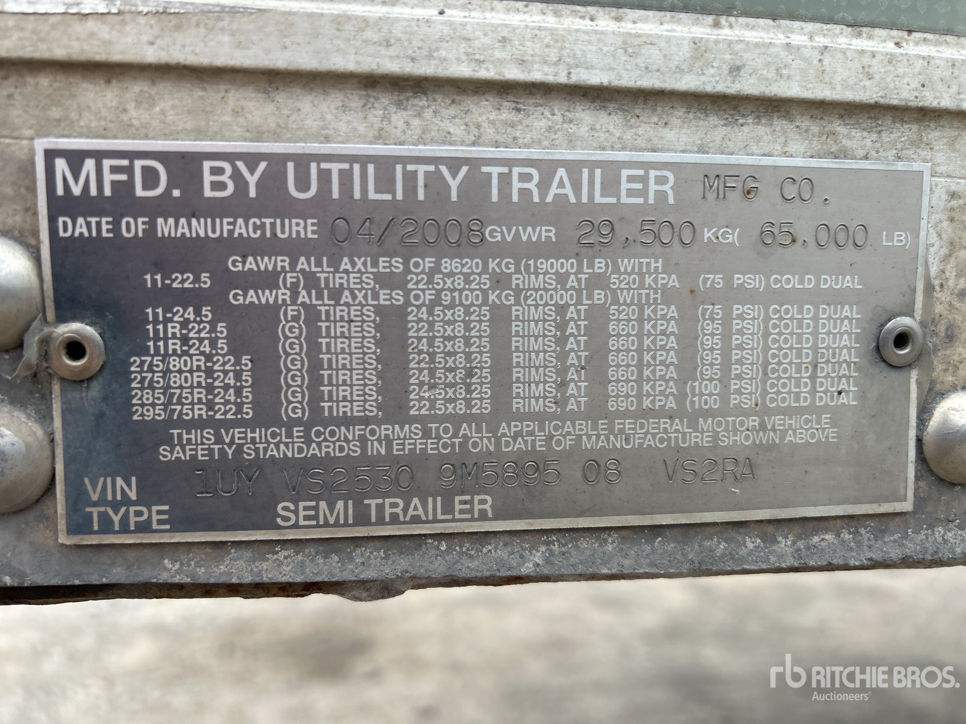 General Appearance with Serial Number / VIN