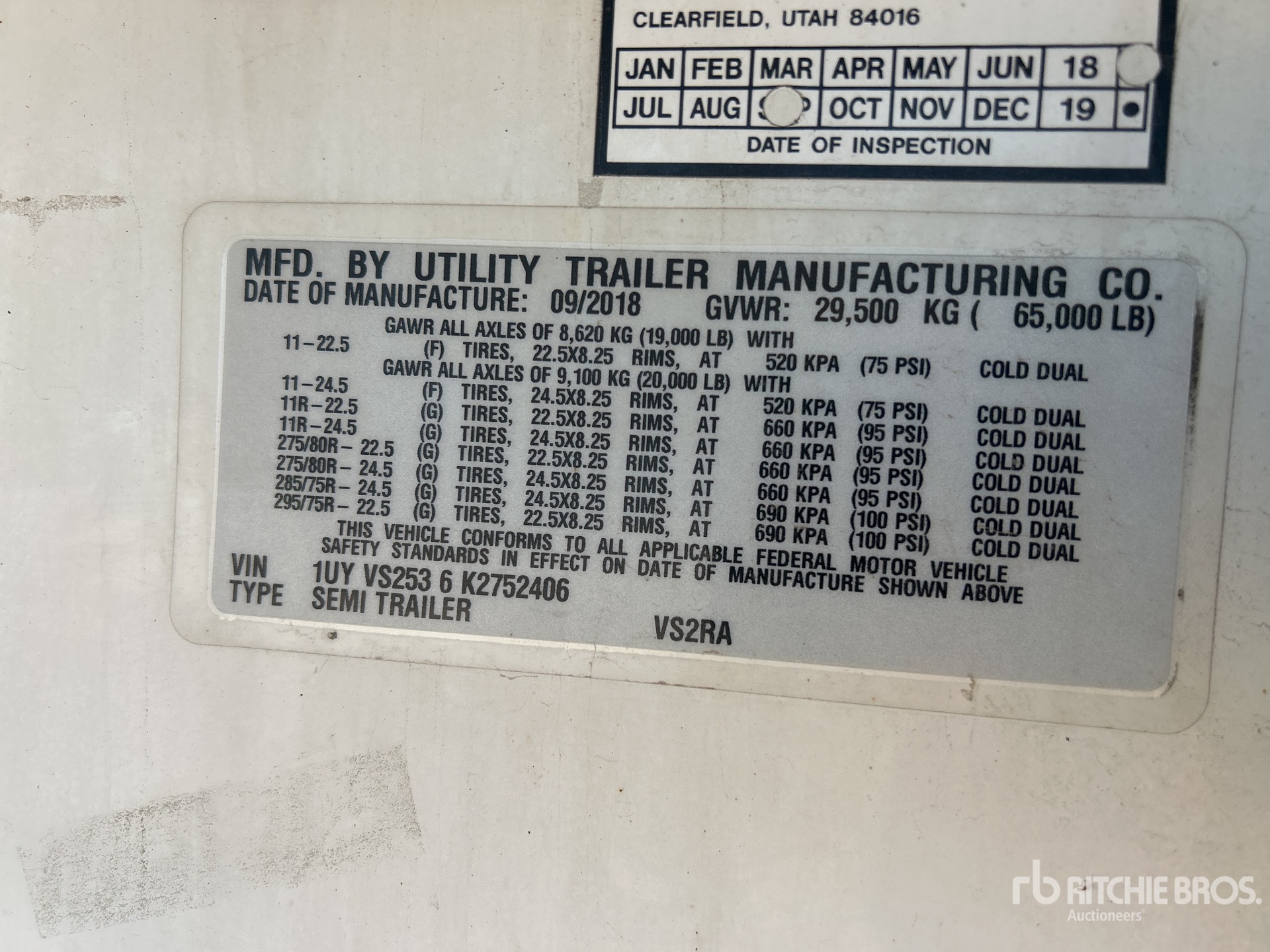 General Appearance with Serial Number / VIN