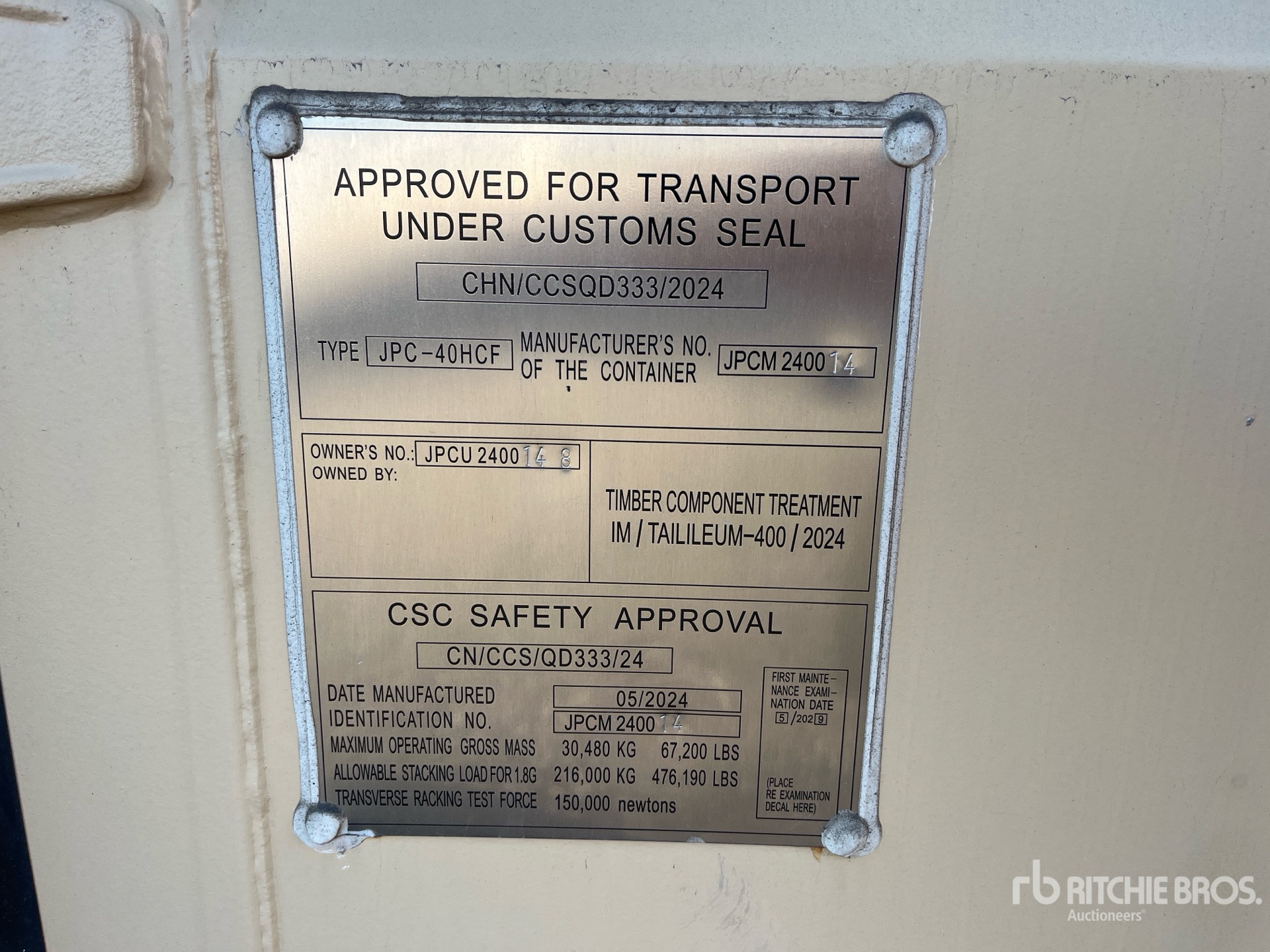 General Appearance with Serial Number / VIN