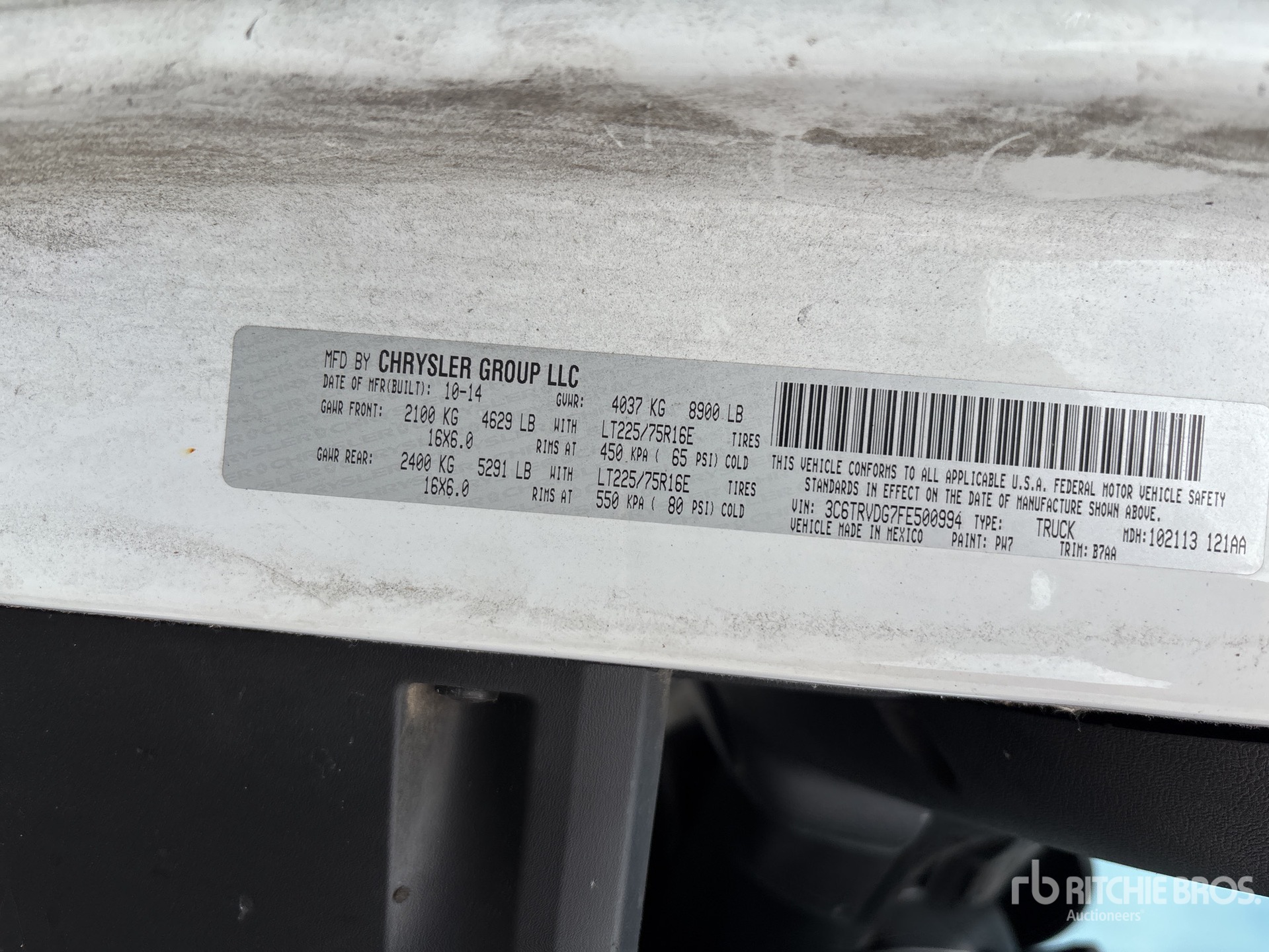 General Appearance with Serial Number / VIN
