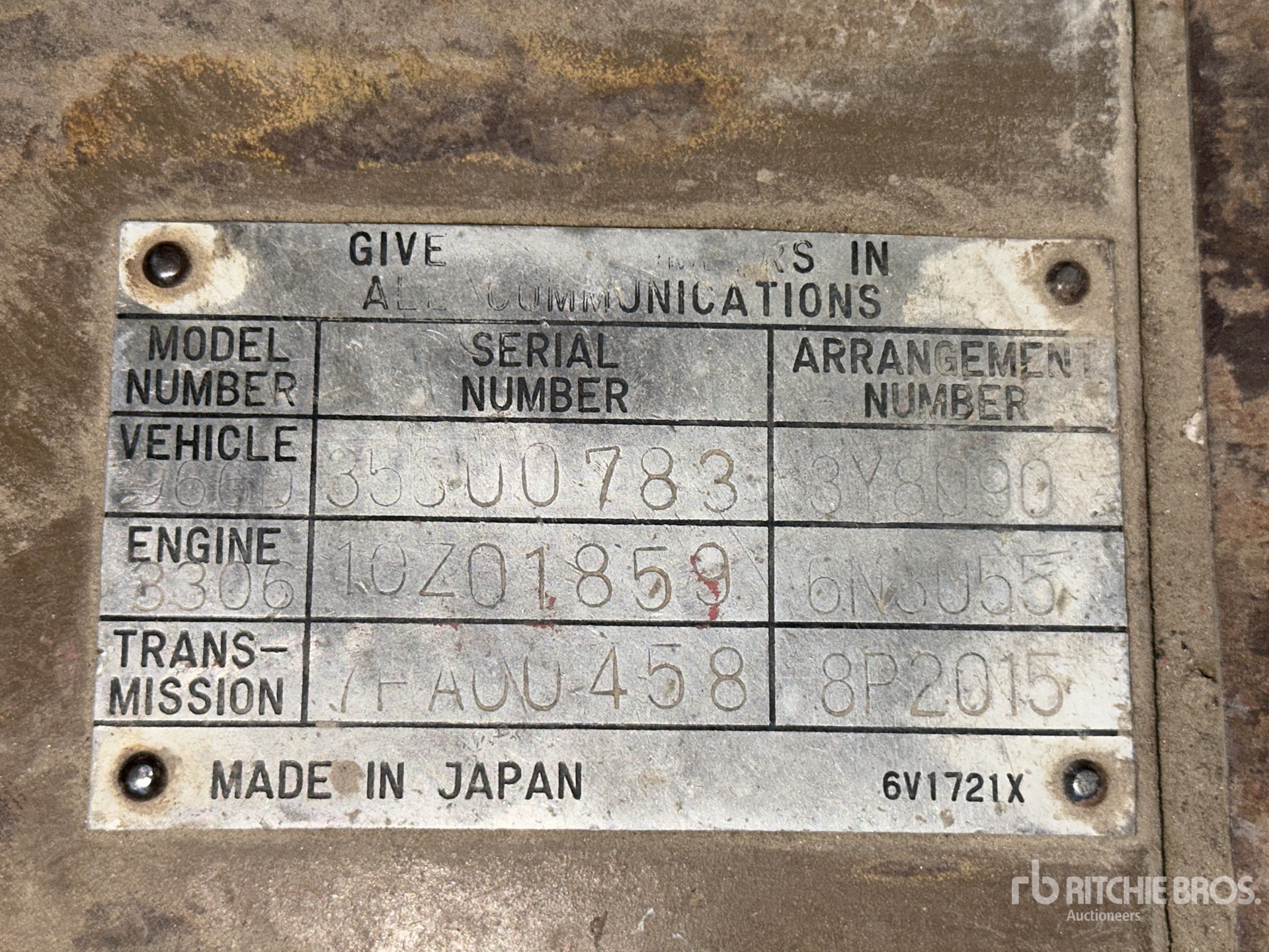 General Appearance with Serial Number / VIN